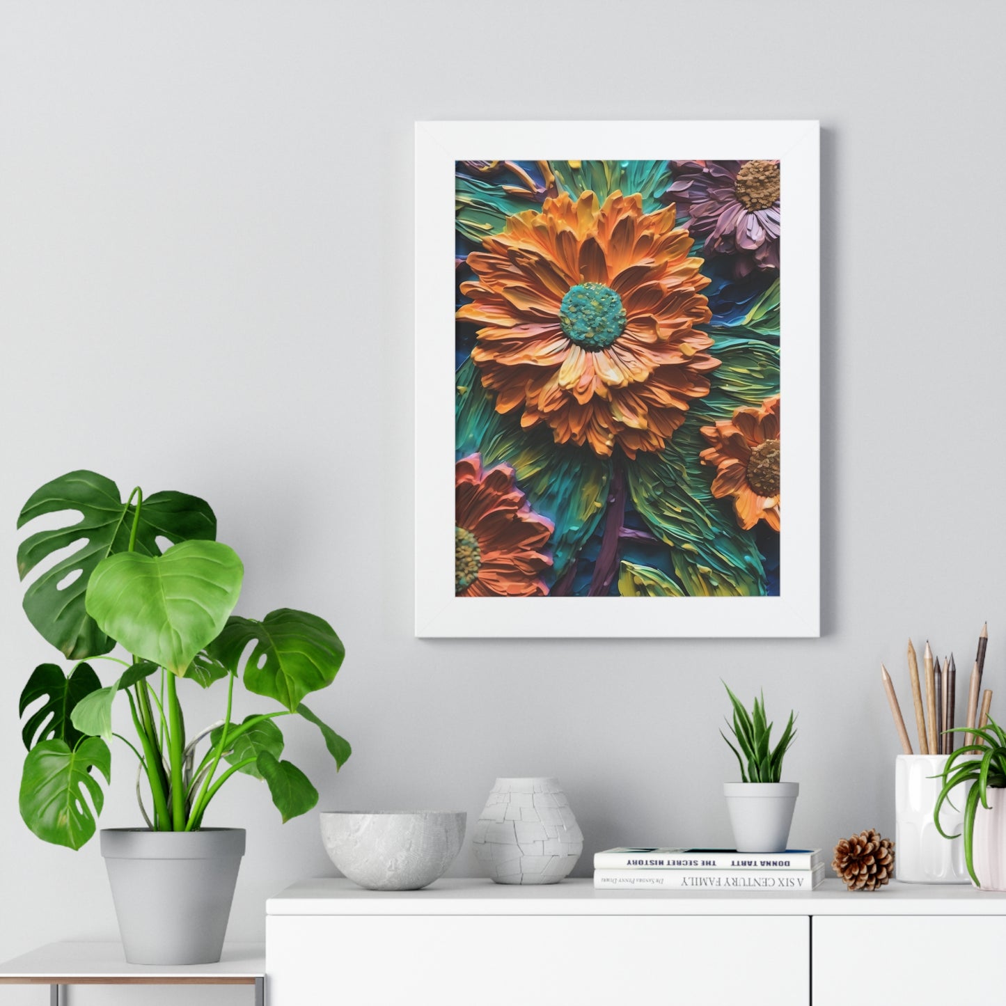 Pallet knife flowers Matte Vertical Posters