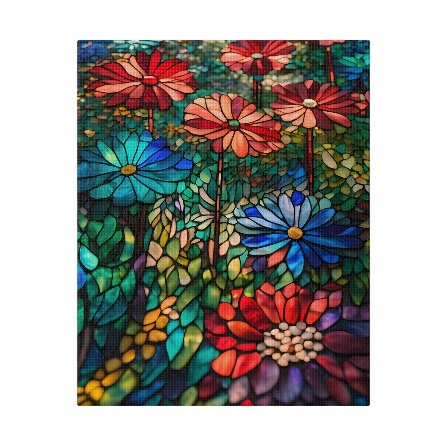 Stained glass garden Matte Canvas, Stretched, 0.75"