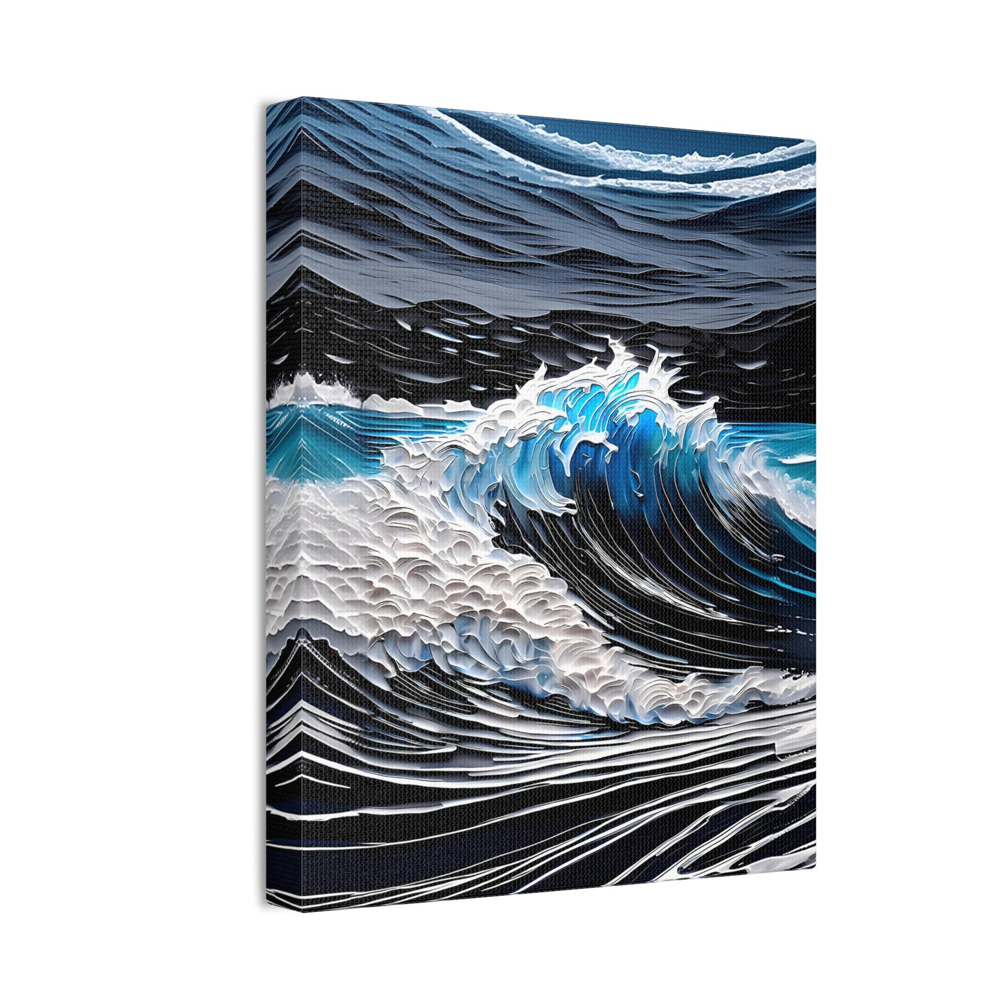 Textured Wave Canvas Stretched, 0.75"