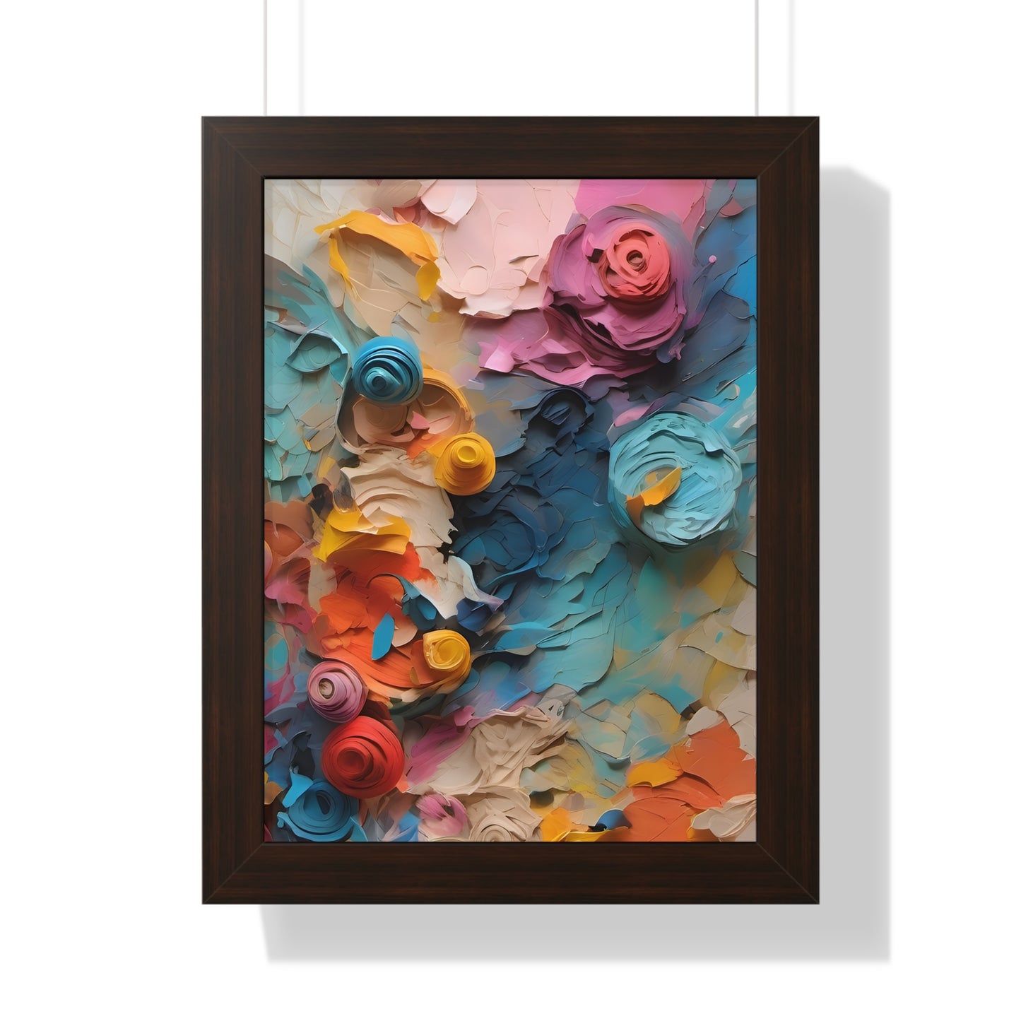 Paper flower pastel 1 Framed Vertical Poster