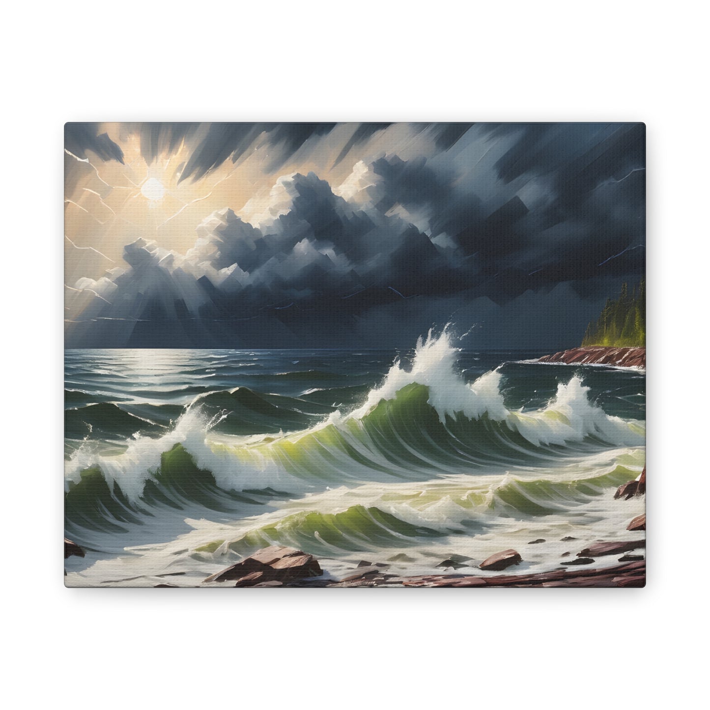 A Lake Superior storm Canvas Stretched, 0.75"