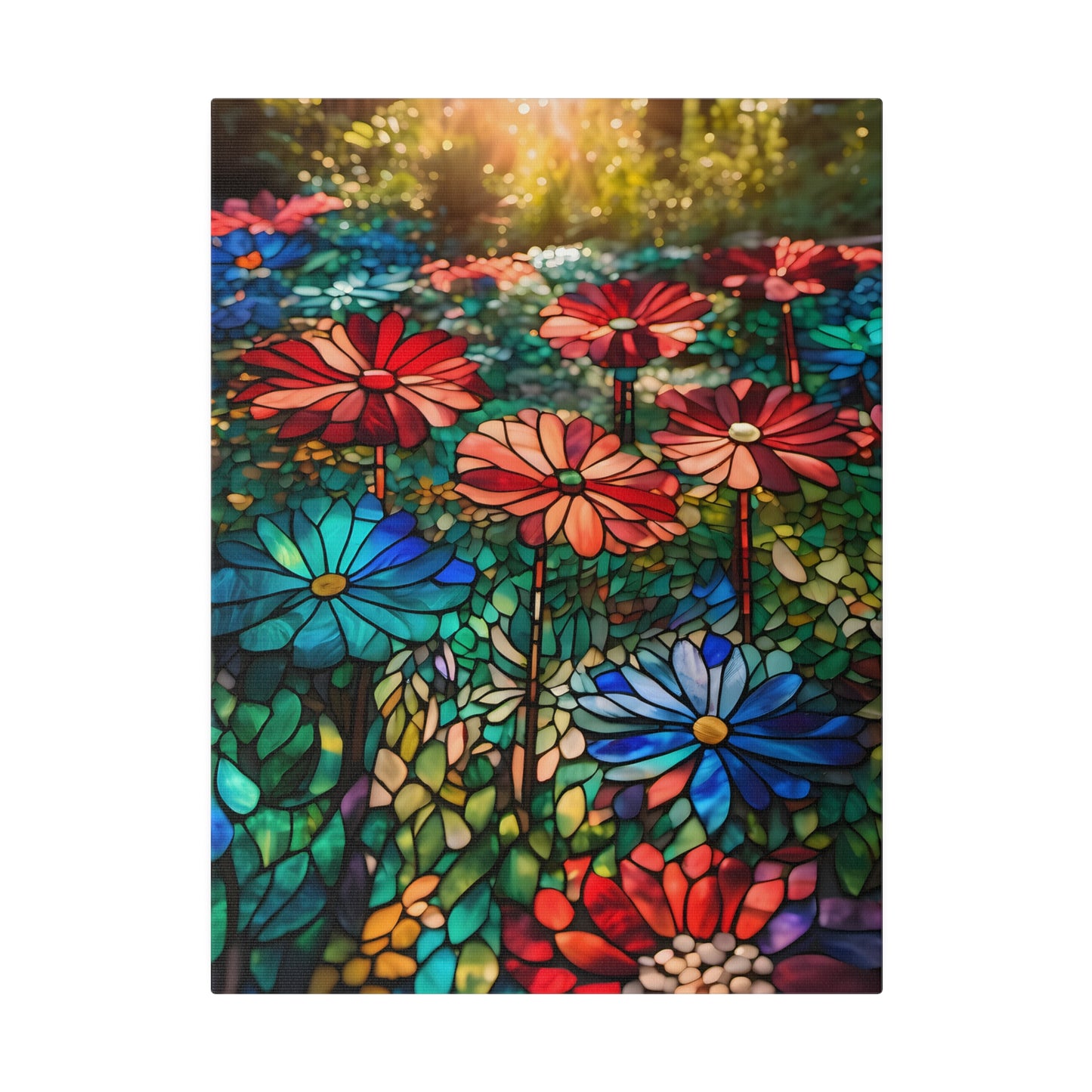 Stained glass garden Matte Canvas, Stretched, 0.75"