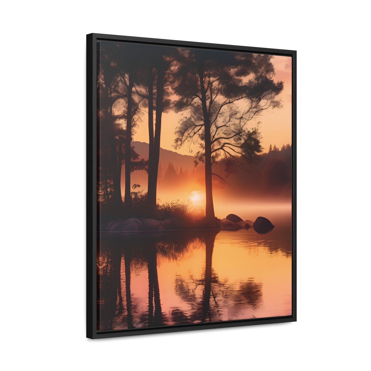 Lake sunset Gallery Canvas Wraps, Vertical Frame