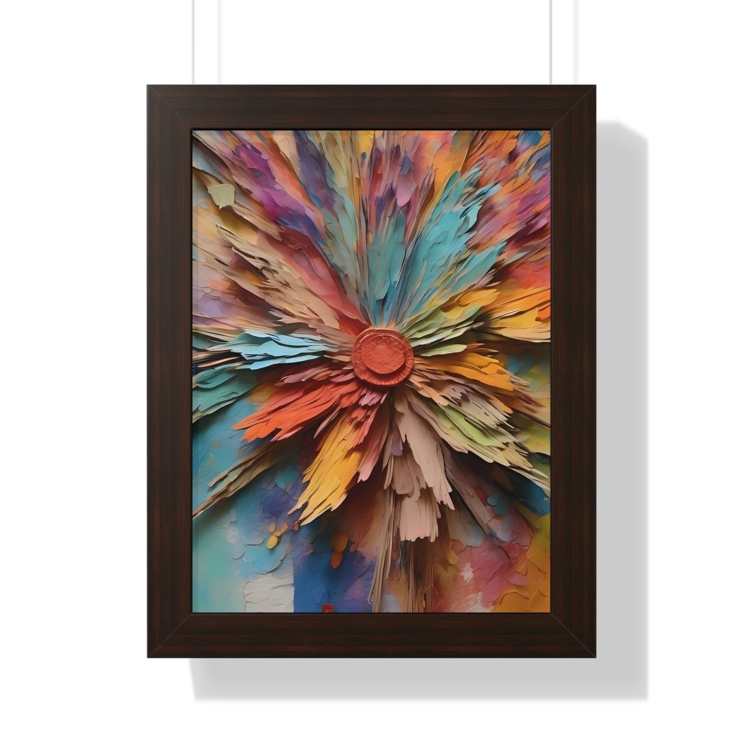 Paper flowers pastel 5 Framed Vertical Poster