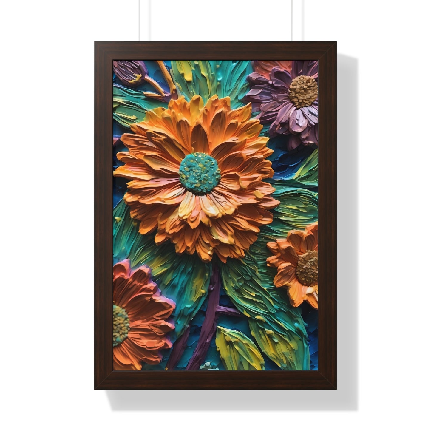 Pallet knife flowers Matte Vertical Posters