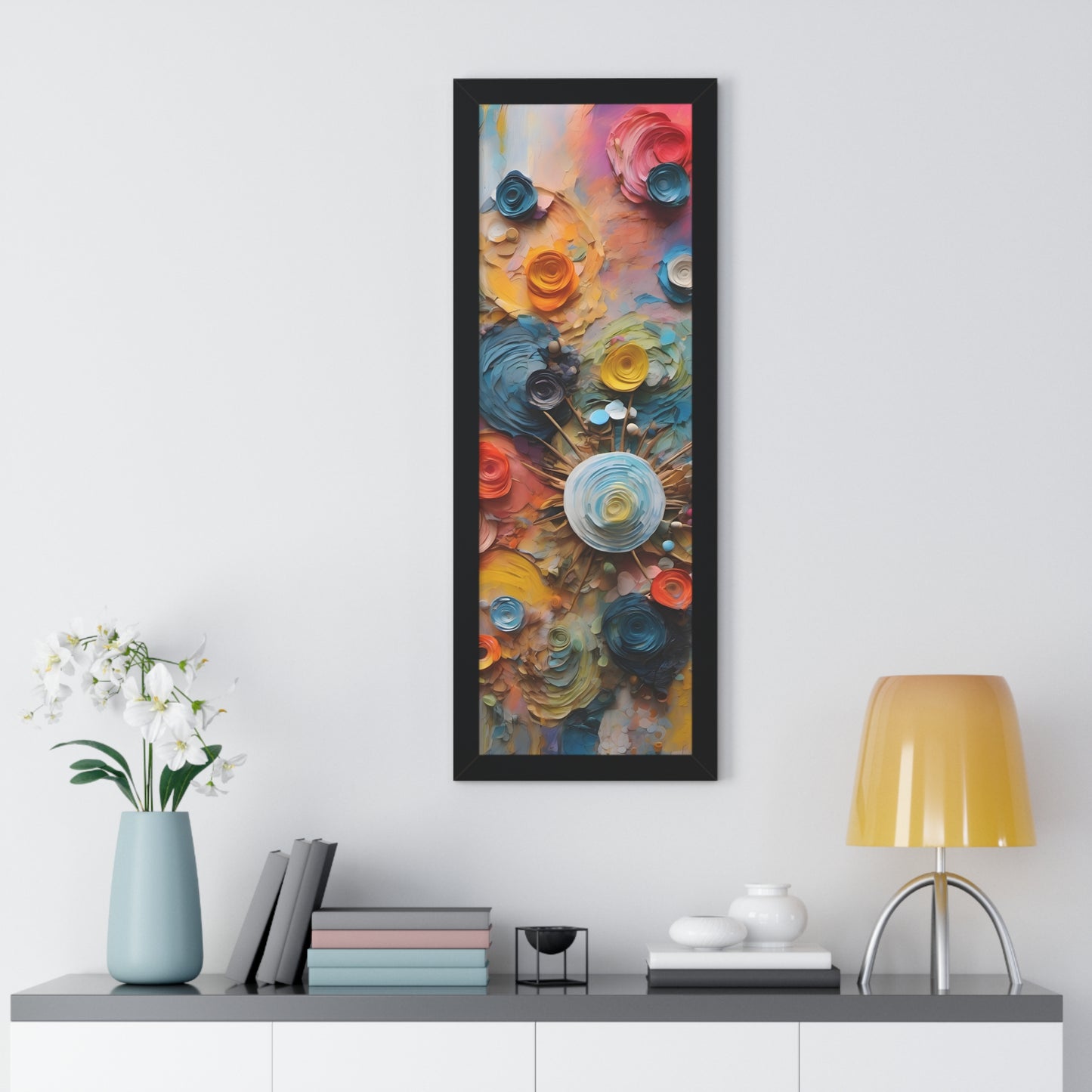 Paper flowers 4 Framed Vertical Poster