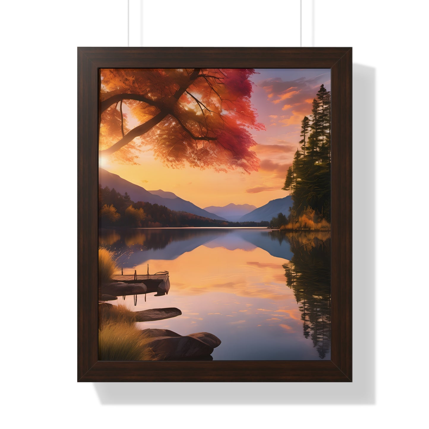 Lake Veiws Framed Vertical Poster