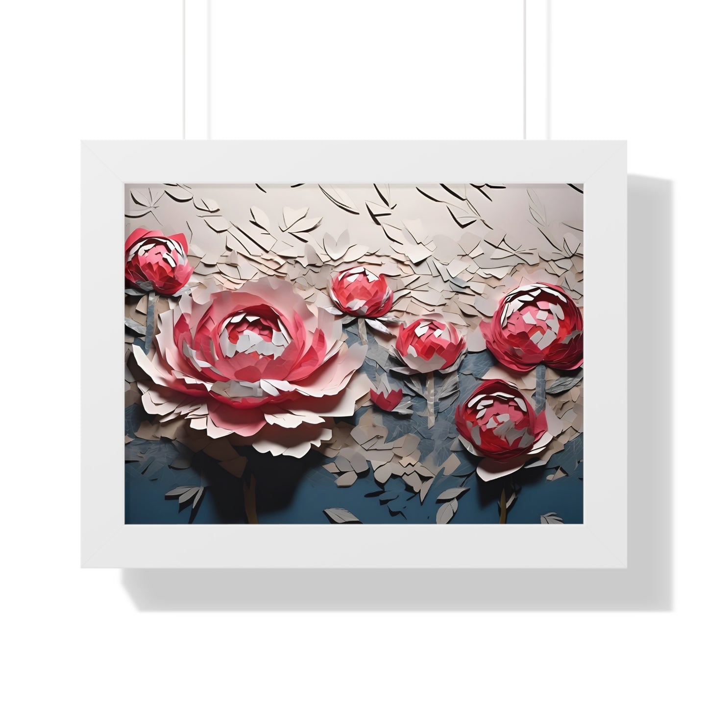 Paper peony framed poster