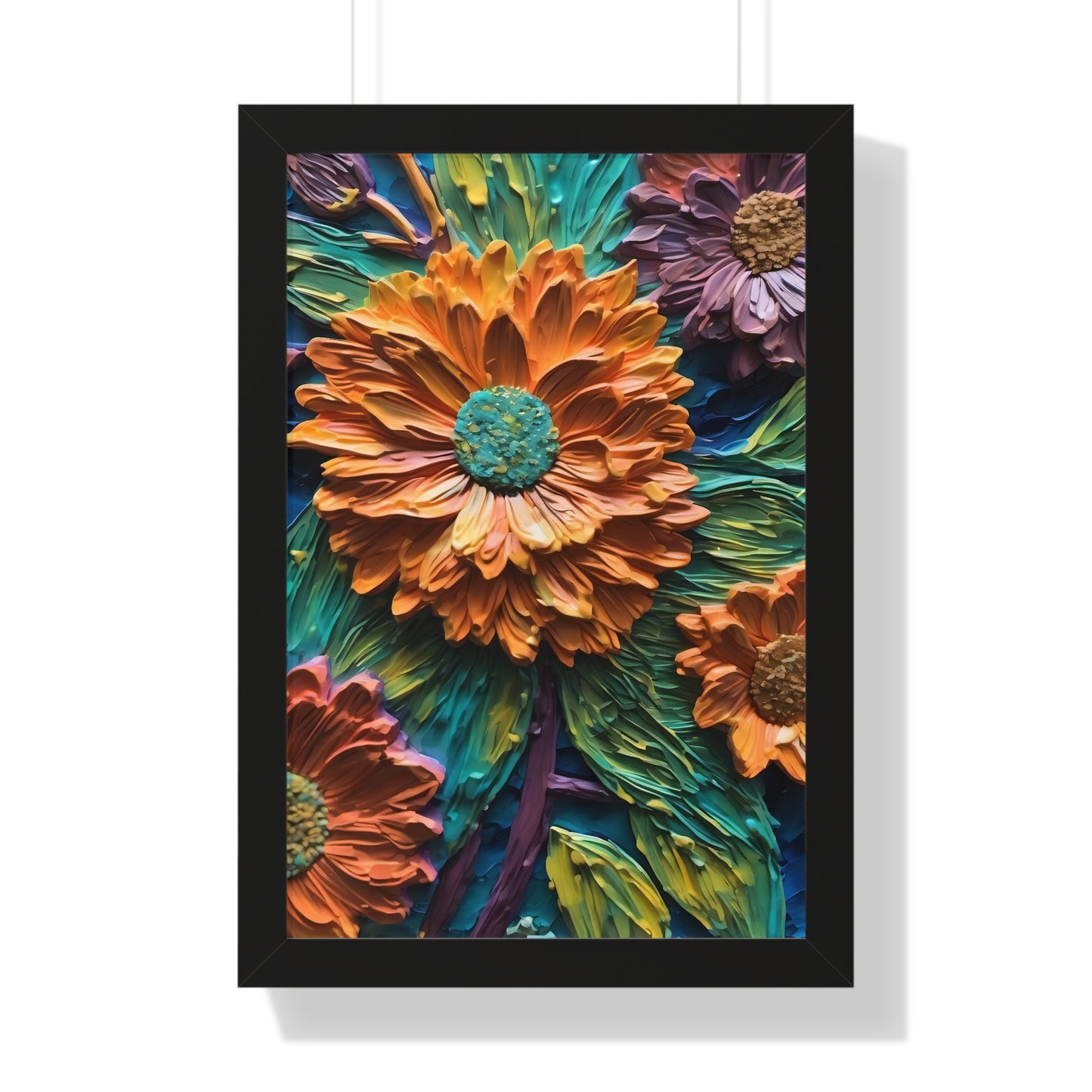 Pallet knife flowers Matte Vertical Posters