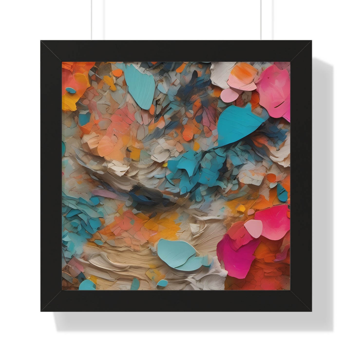 Paper Pastel Flowers 2 Framed Vertical Poster