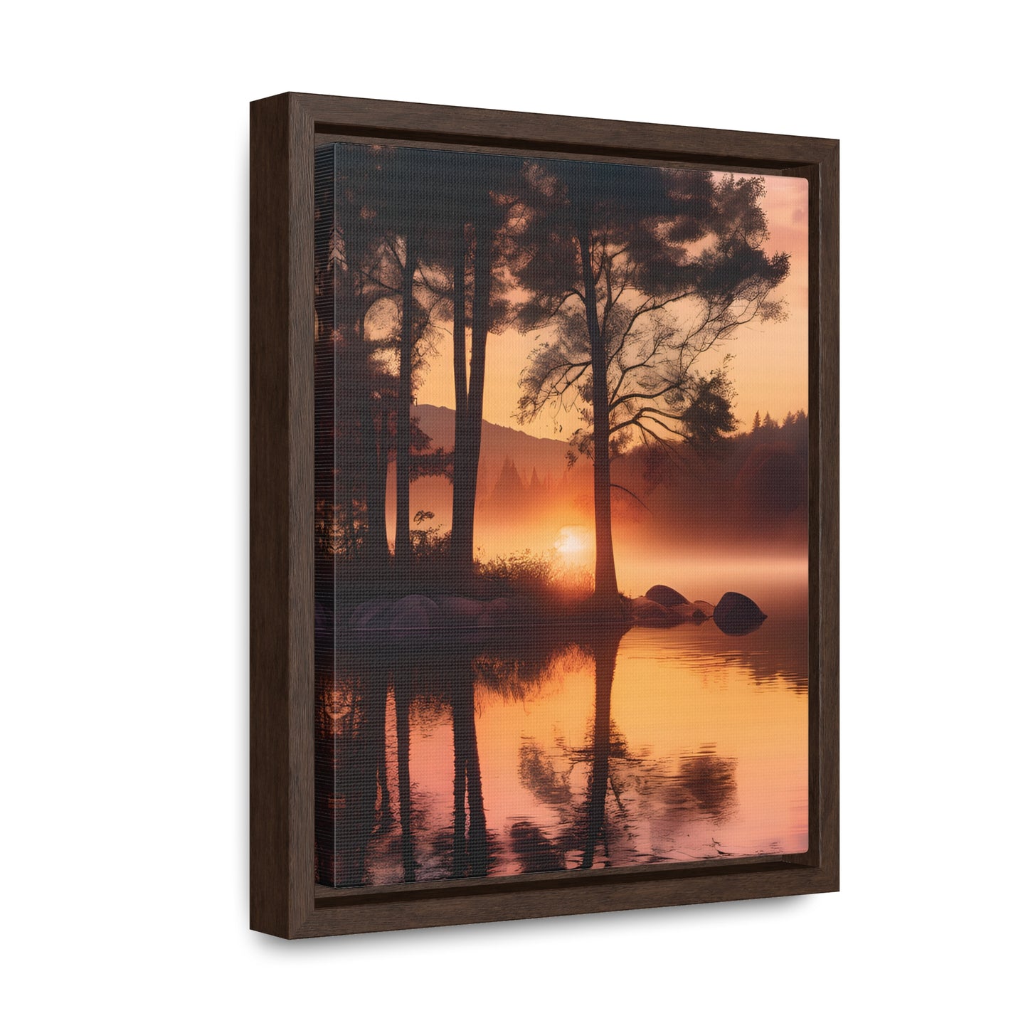 Lake sunset Gallery Canvas Wraps, Vertical Frame