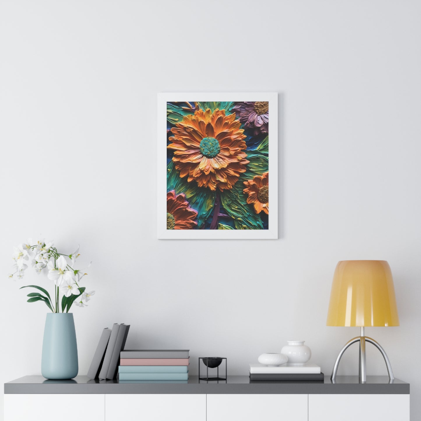 Pallet knife flowers Matte Vertical Posters