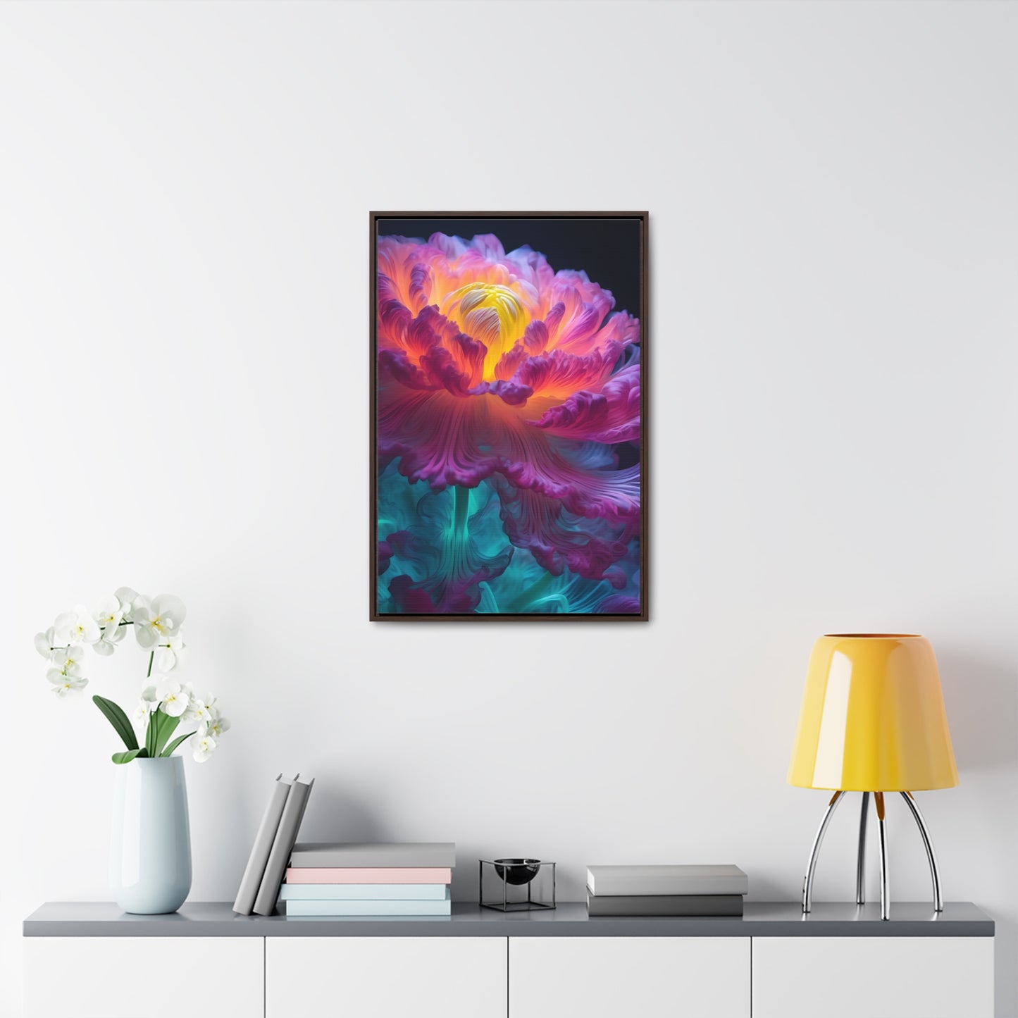 Smoke Peony Gallery Canvas Wraps, Vertical Frame