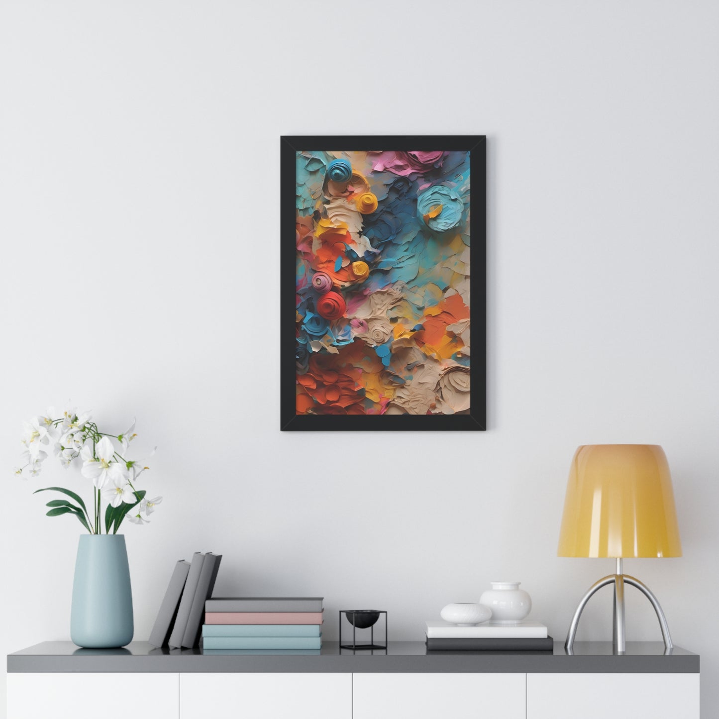 Paper flower pastel 1 Framed Vertical Poster