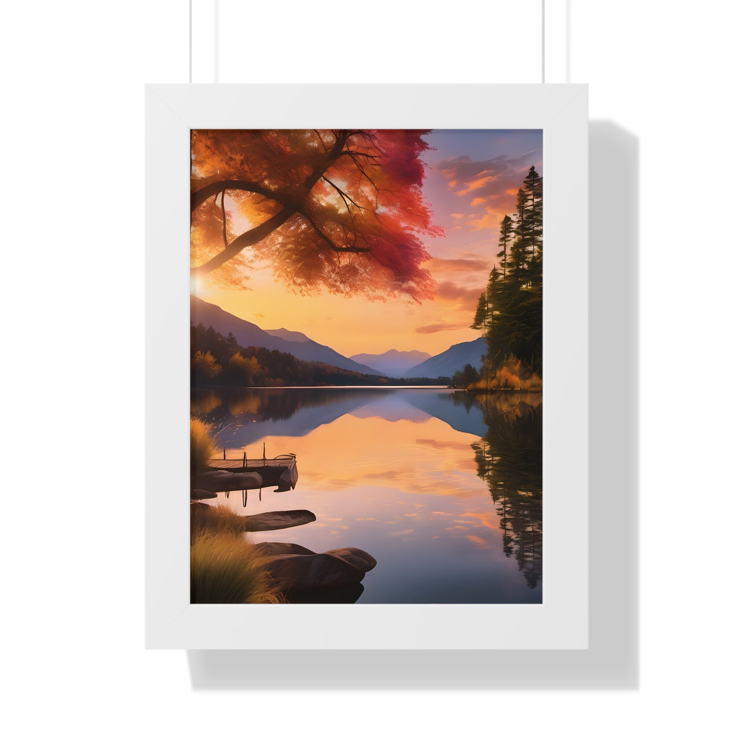 Lake Veiws Framed Vertical Poster