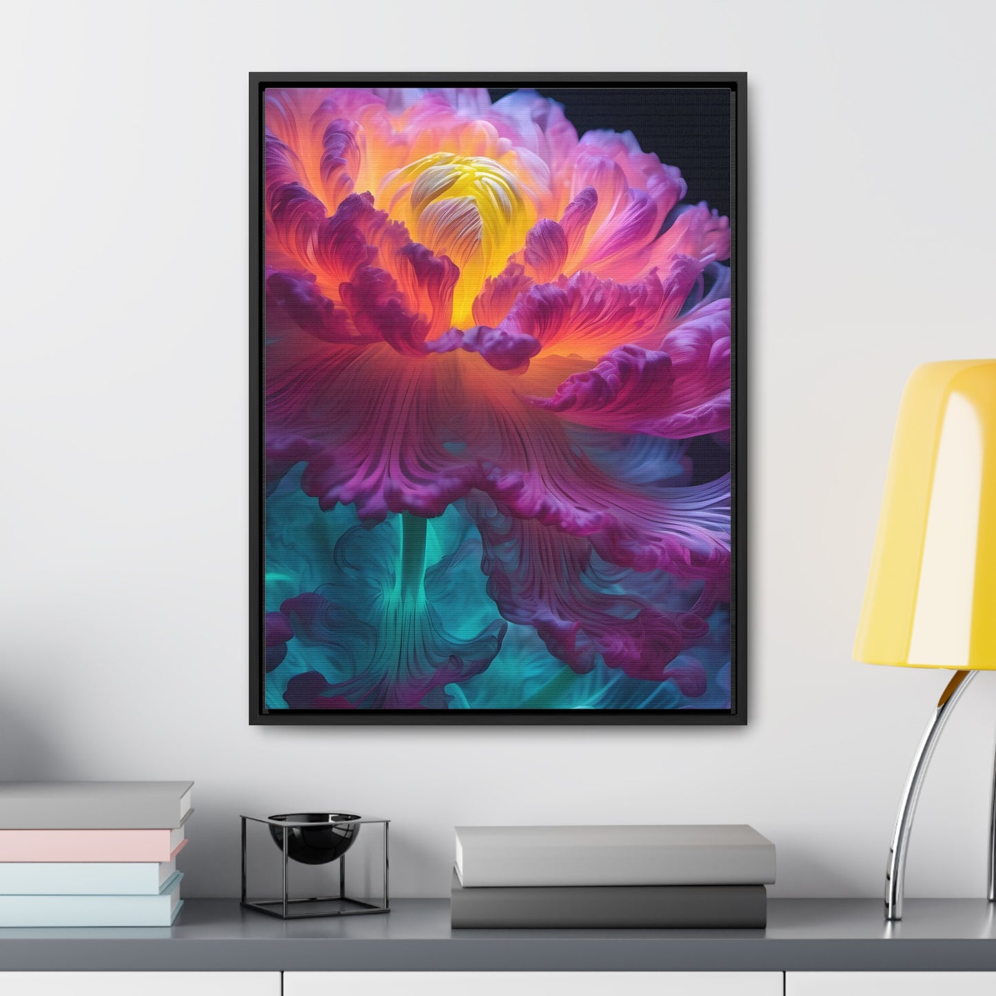 Smoke Peony Gallery Canvas Wraps, Vertical Frame