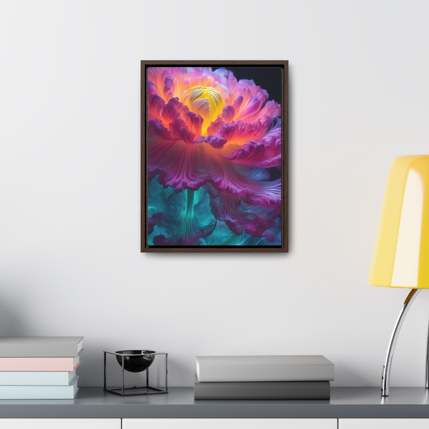 Smoke Peony Gallery Canvas Wraps, Vertical Frame