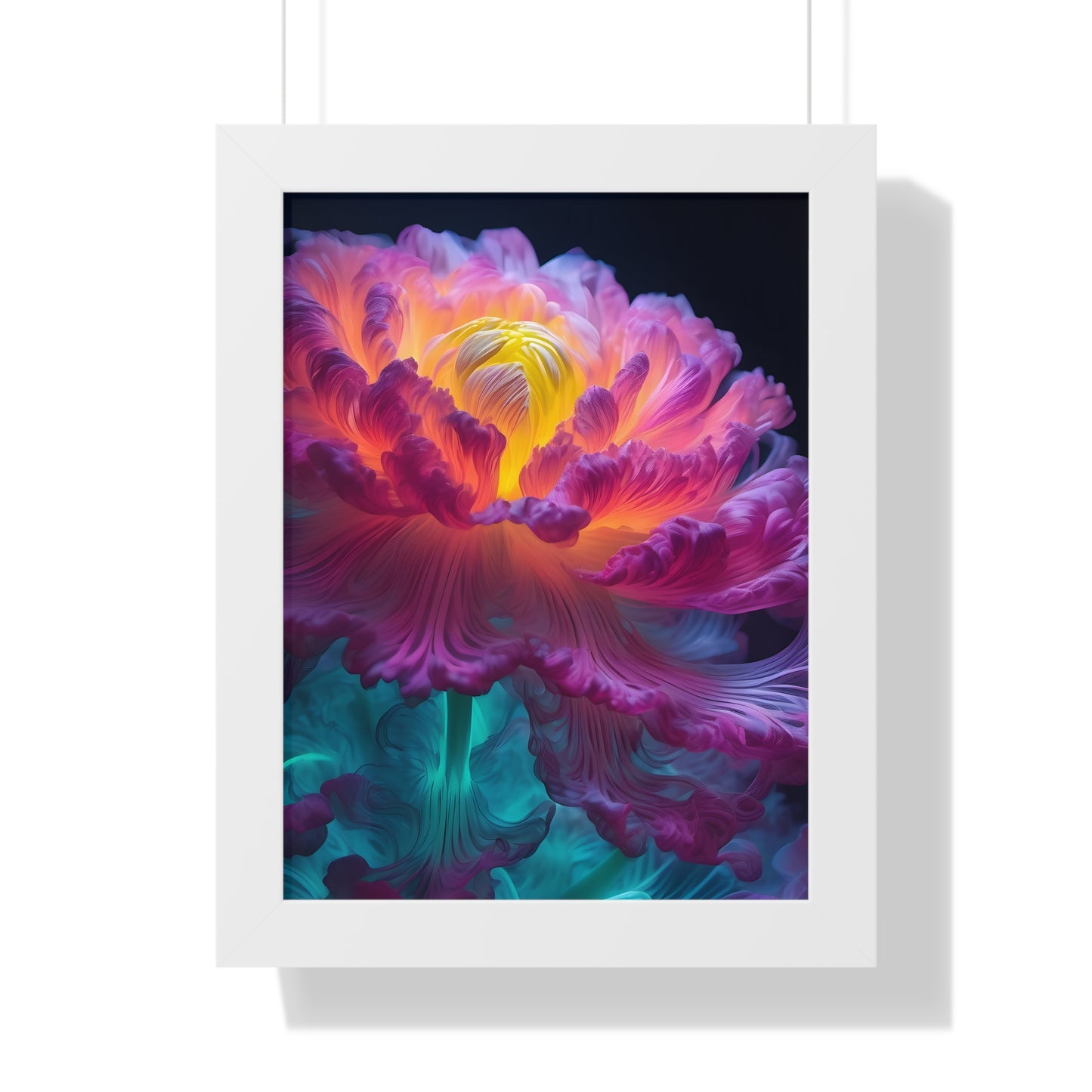 Smokey Peony Framed Vertical Poster