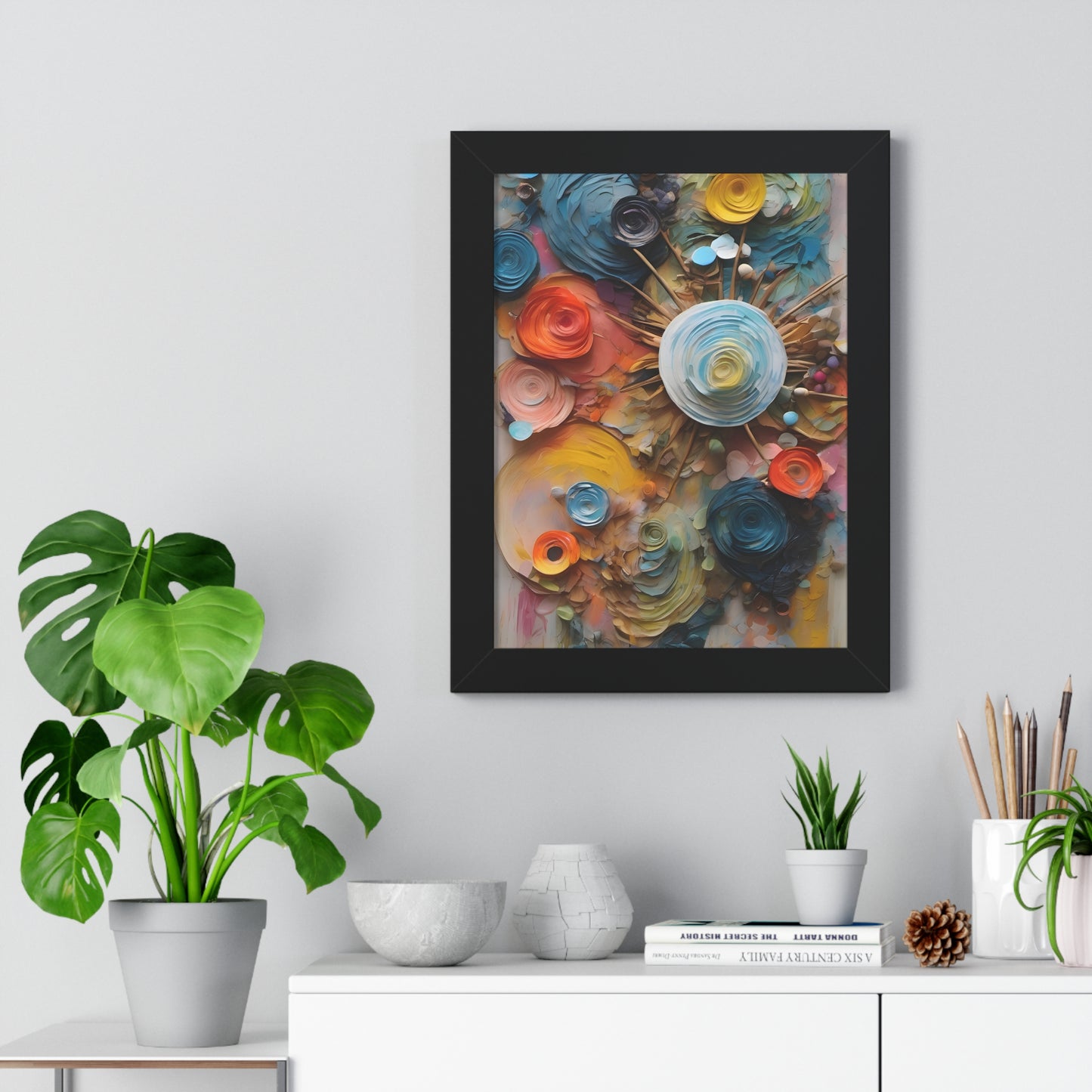Paper flowers 4 Framed Vertical Poster