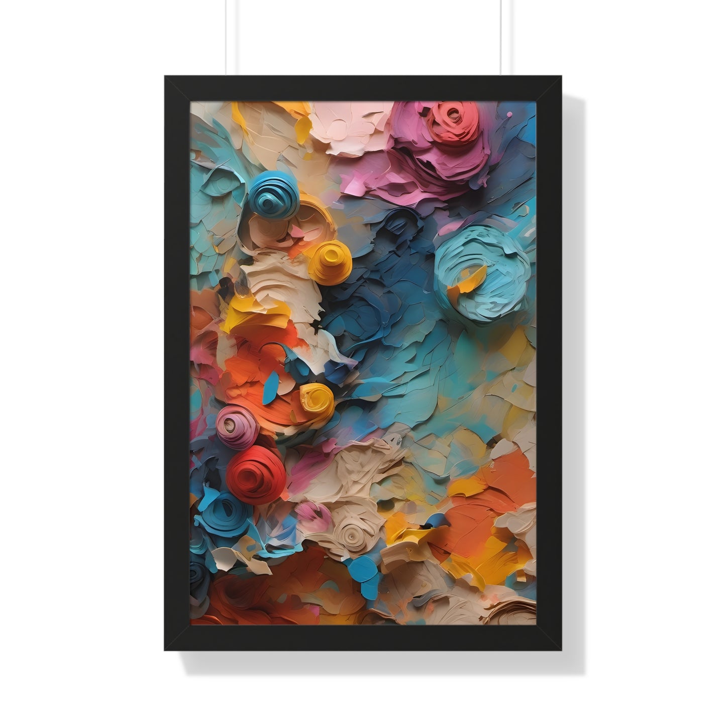 Paper flower pastel 1 Framed Vertical Poster