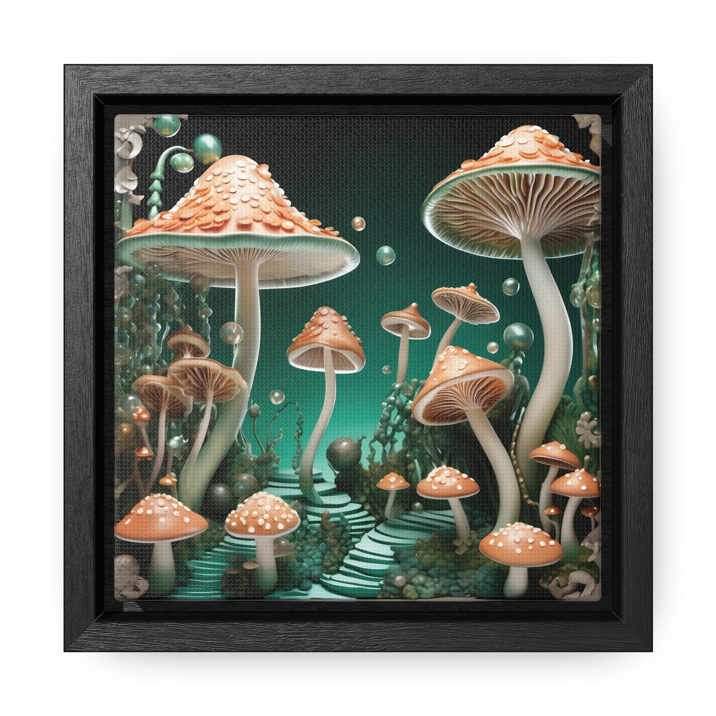 Deco Mushrooms Gallery Canvas Wraps, Square Frame