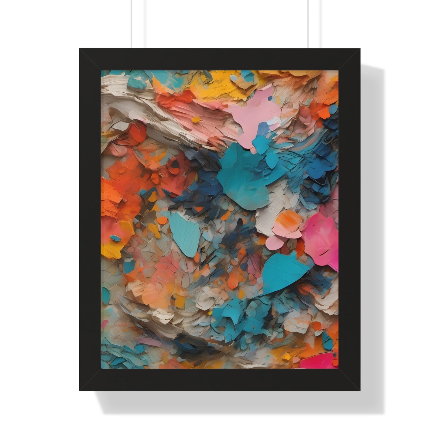 Paper Pastel Flowers 2 Framed Vertical Poster