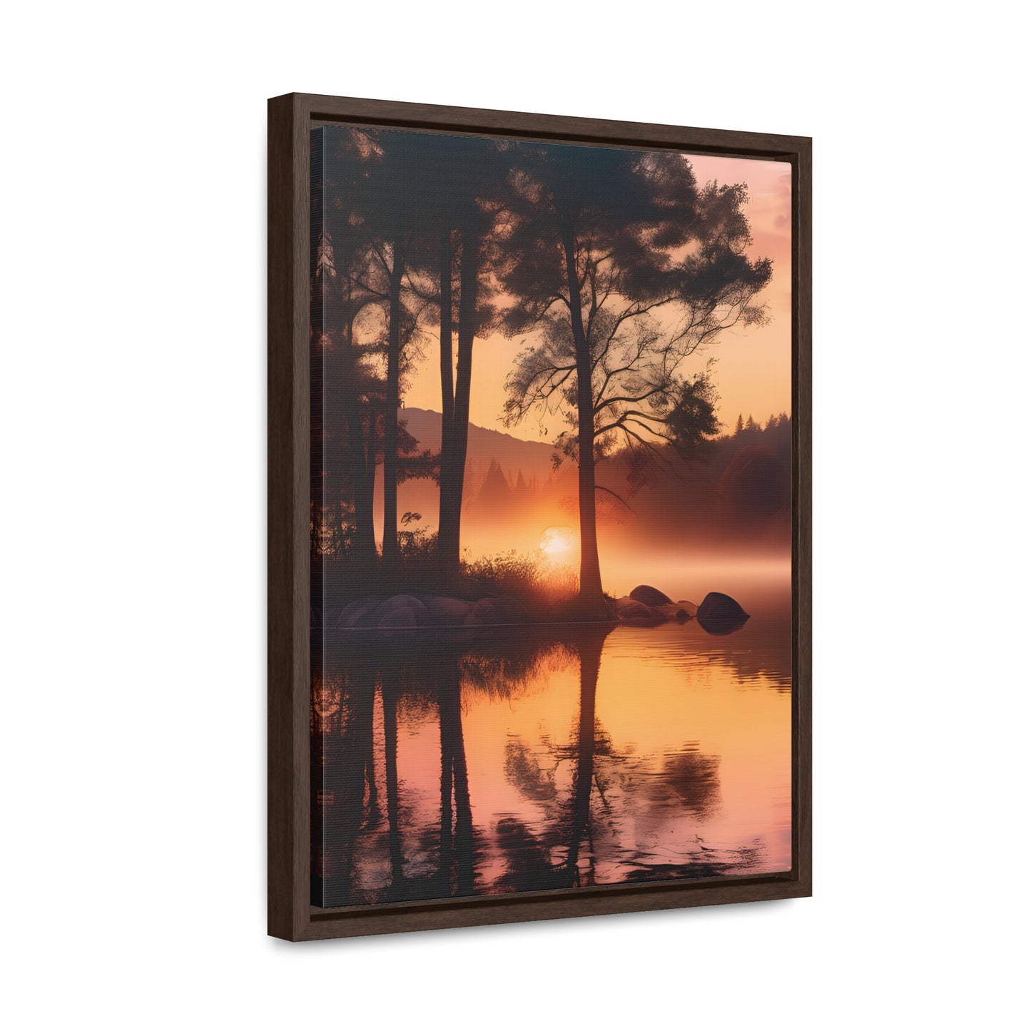 Lake sunset Gallery Canvas Wraps, Vertical Frame