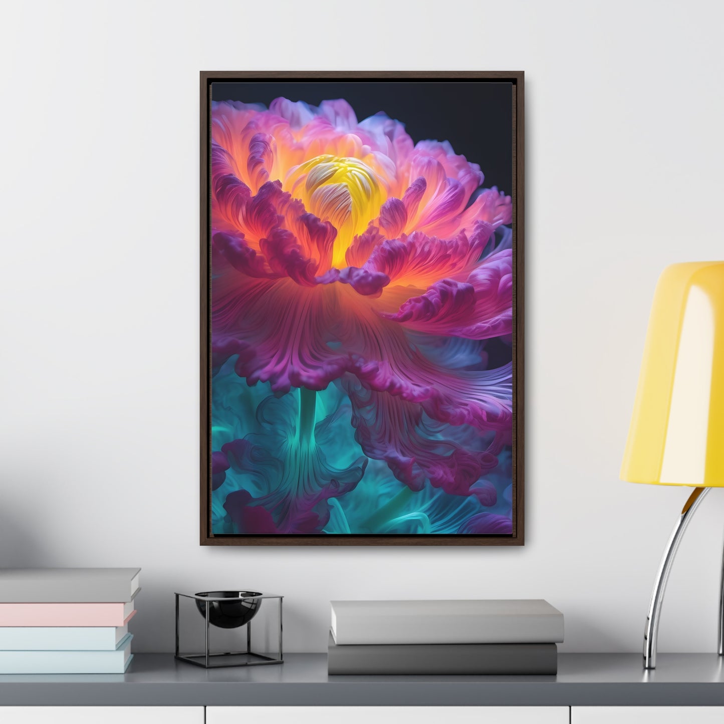 Smoke Peony Gallery Canvas Wraps, Vertical Frame