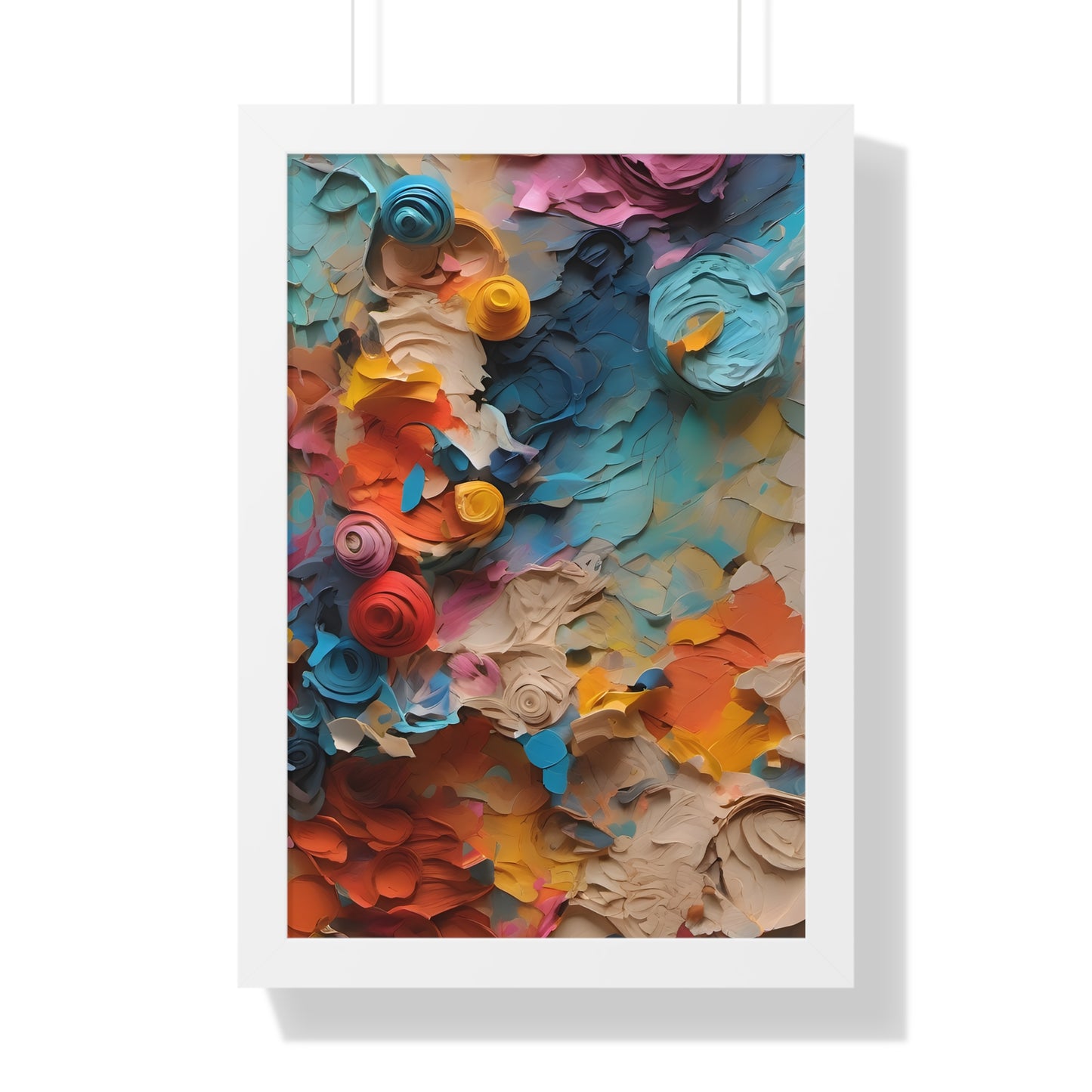 Paper flower pastel 1 Framed Vertical Poster