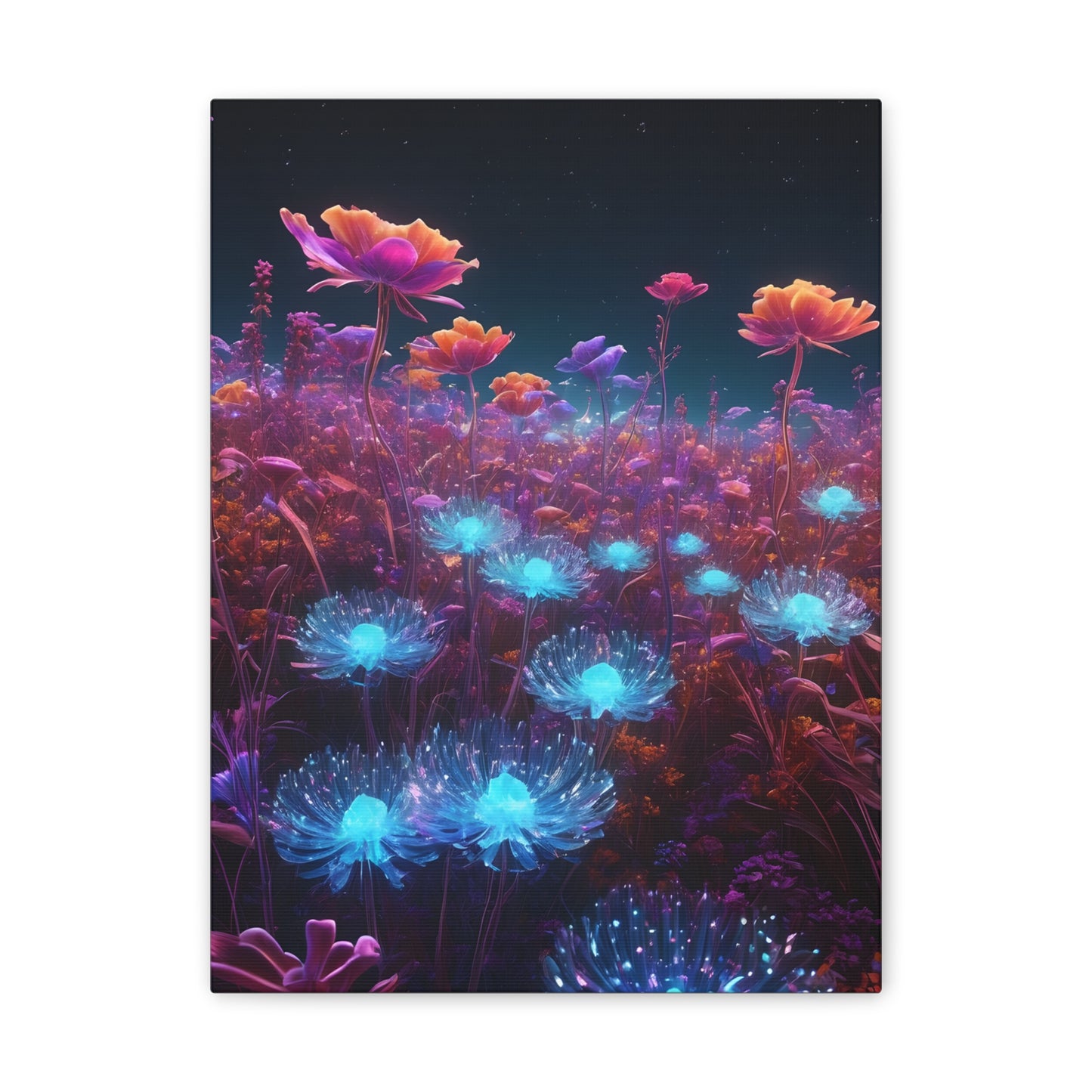 Bioluminescent night 2 canvas Stretched, 0.75"