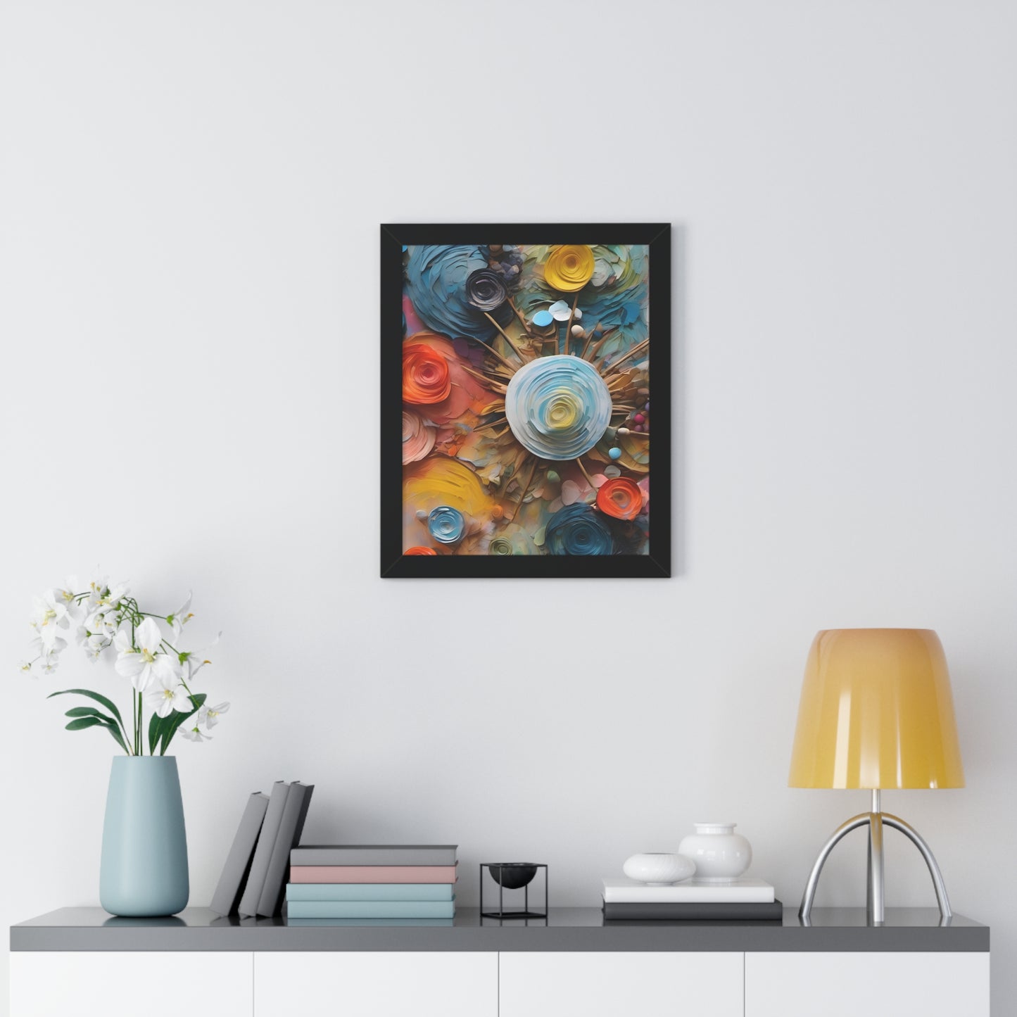 Paper flowers 4 Framed Vertical Poster