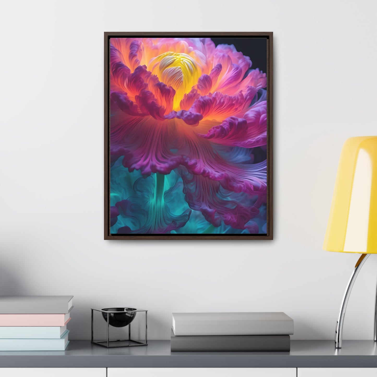 Smoke Peony Gallery Canvas Wraps, Vertical Frame