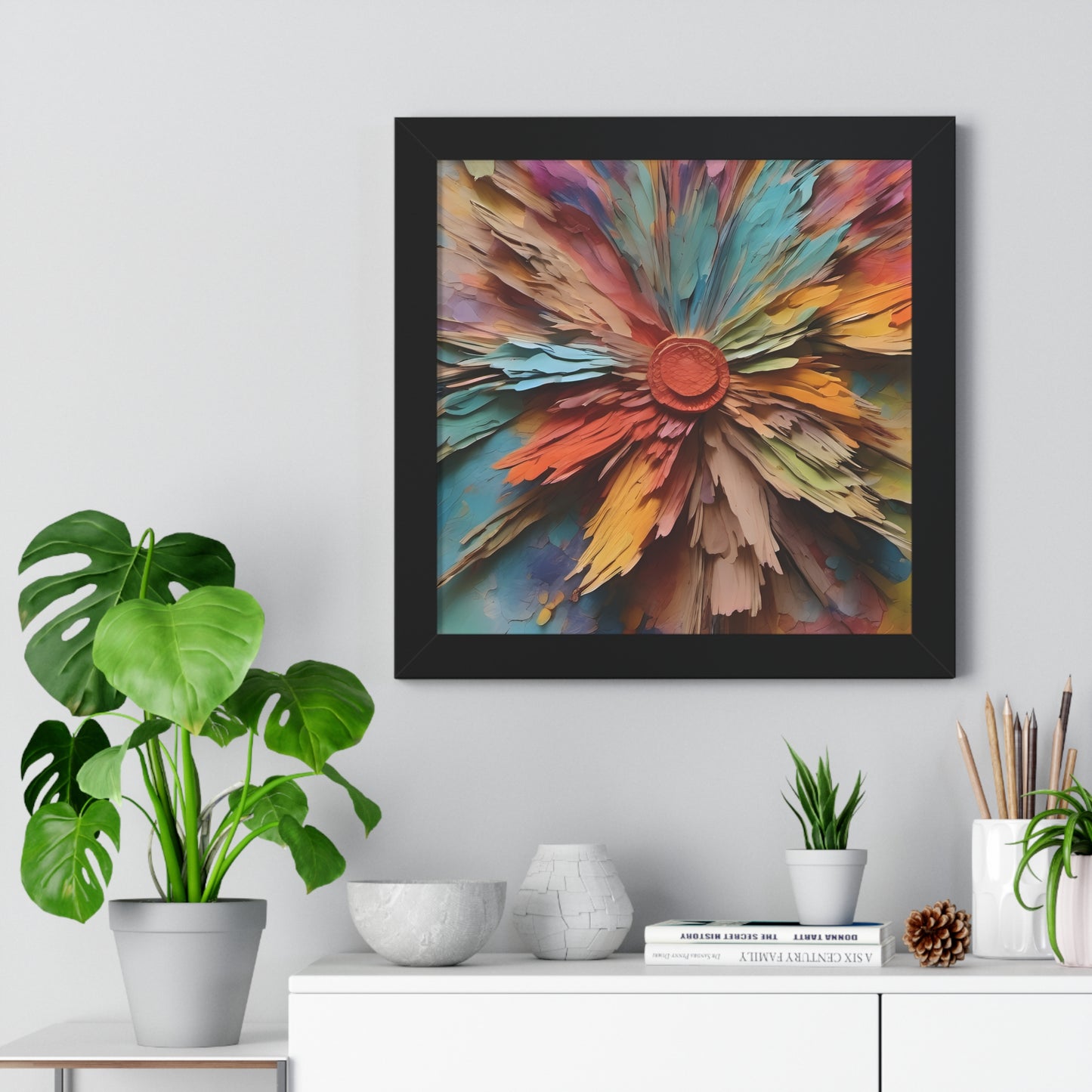 Paper flowers pastel 5 Framed Vertical Poster