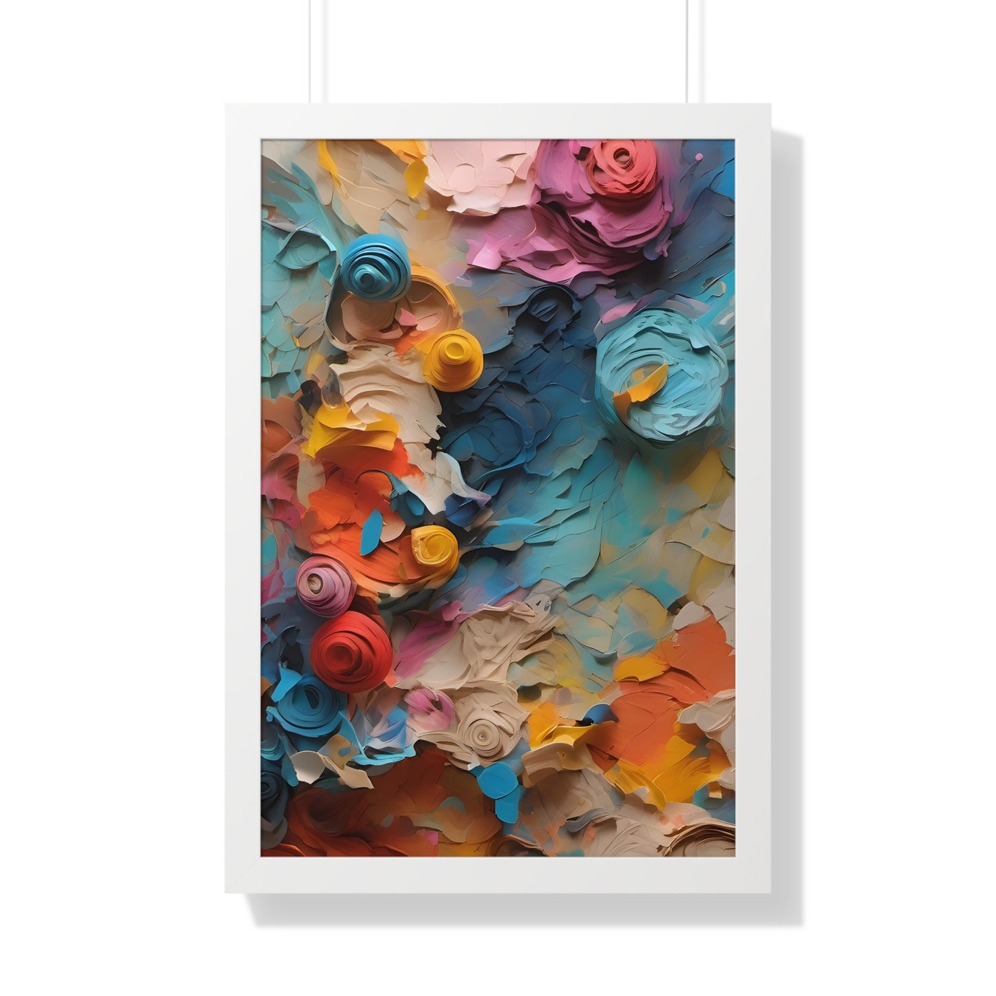 Paper flower pastel 1 Framed Vertical Poster