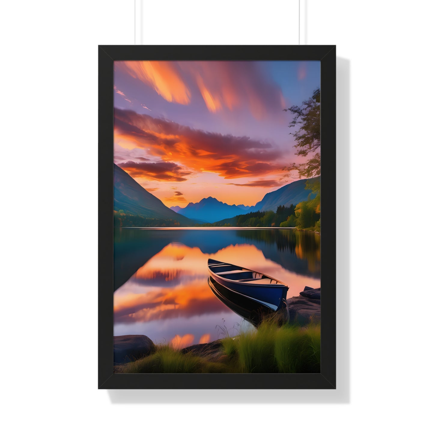 Canoe with a Veiw Framed Vertical Poster