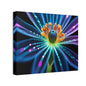 Blue Neon Fiber Optic flower Canvas Stretched, 0.75"