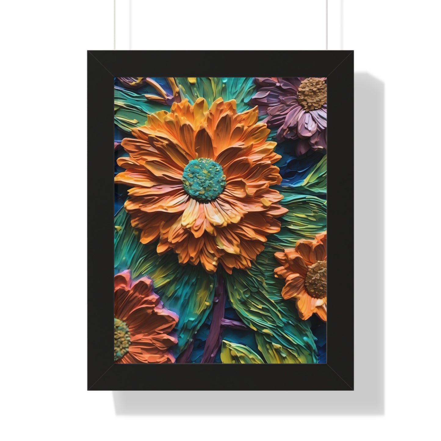 Pallet knife flowers Matte Vertical Posters