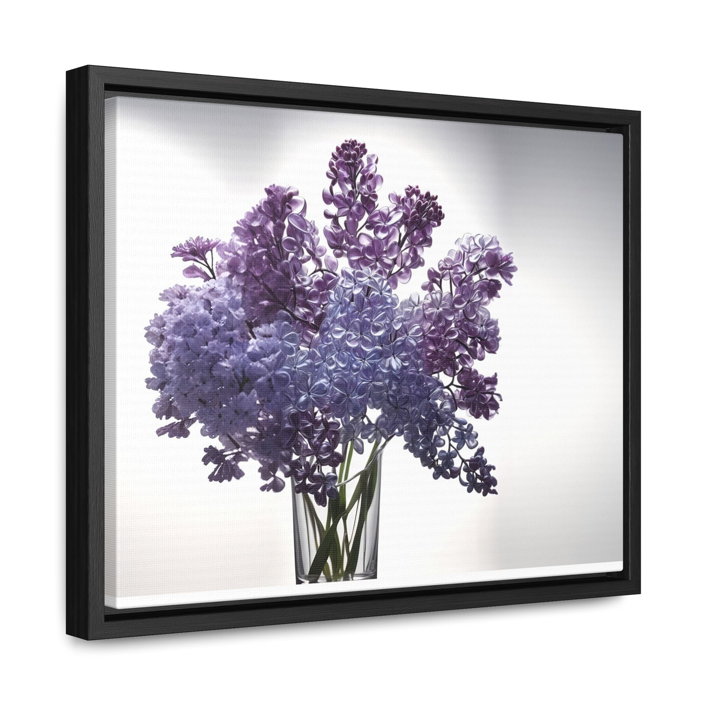 Vase of glass lilacs framed Canvas Gallery Wraps