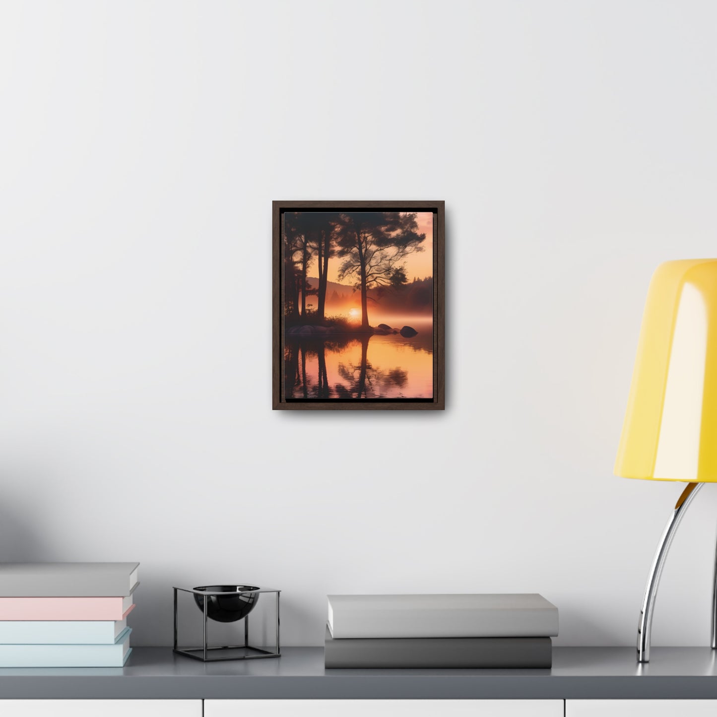 Lake sunset Gallery Canvas Wraps, Vertical Frame