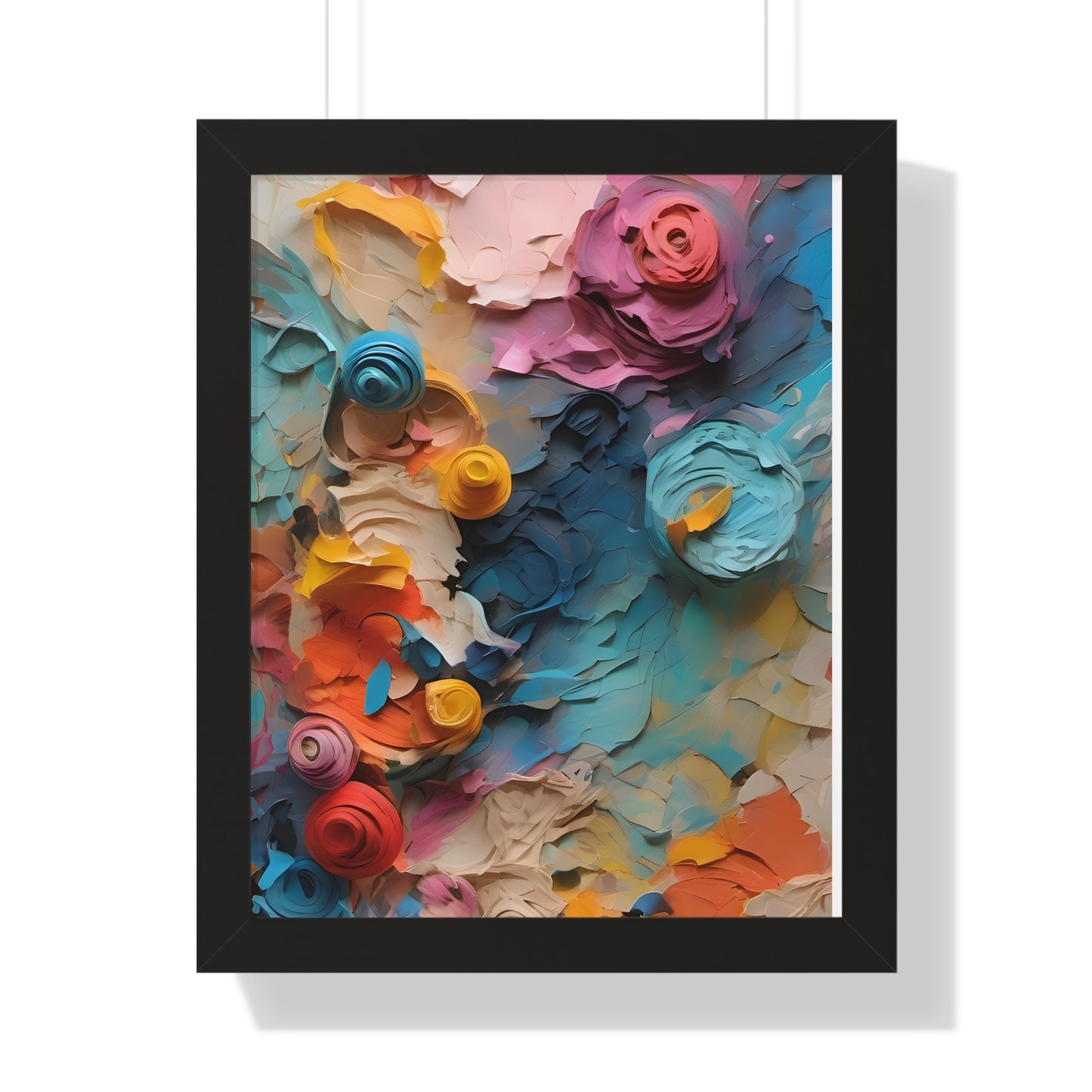 Paper flower pastel 1 Framed Vertical Poster