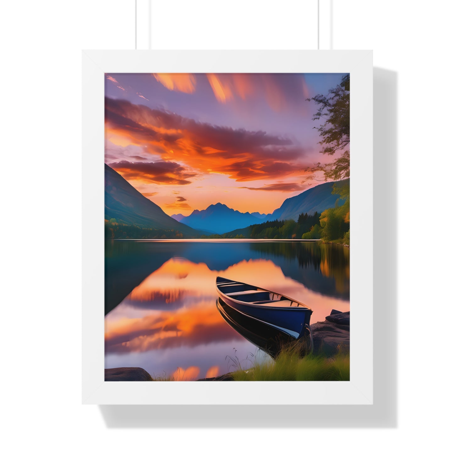 Canoe with a Veiw Framed Vertical Poster