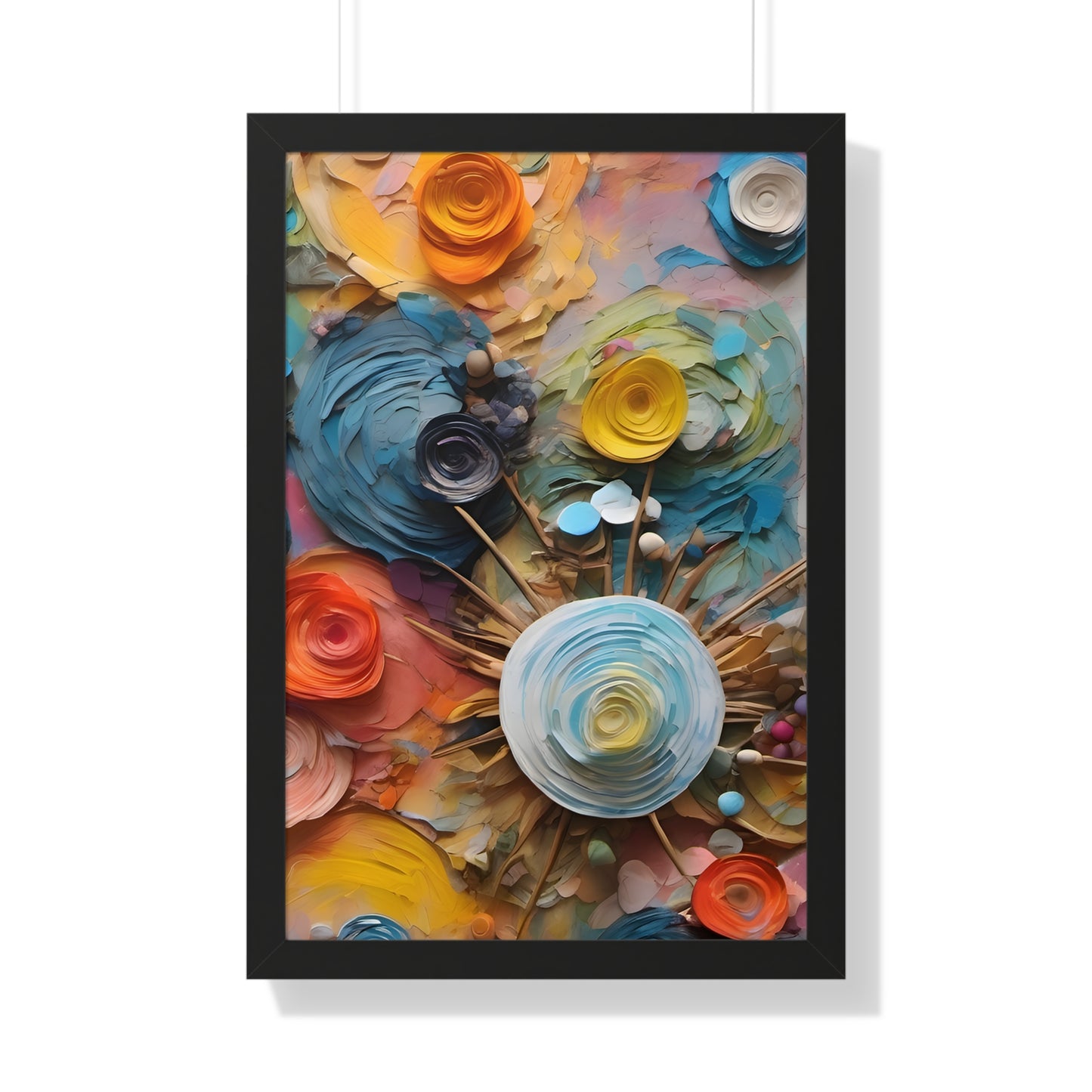 Paper flowers 4 Framed Vertical Poster