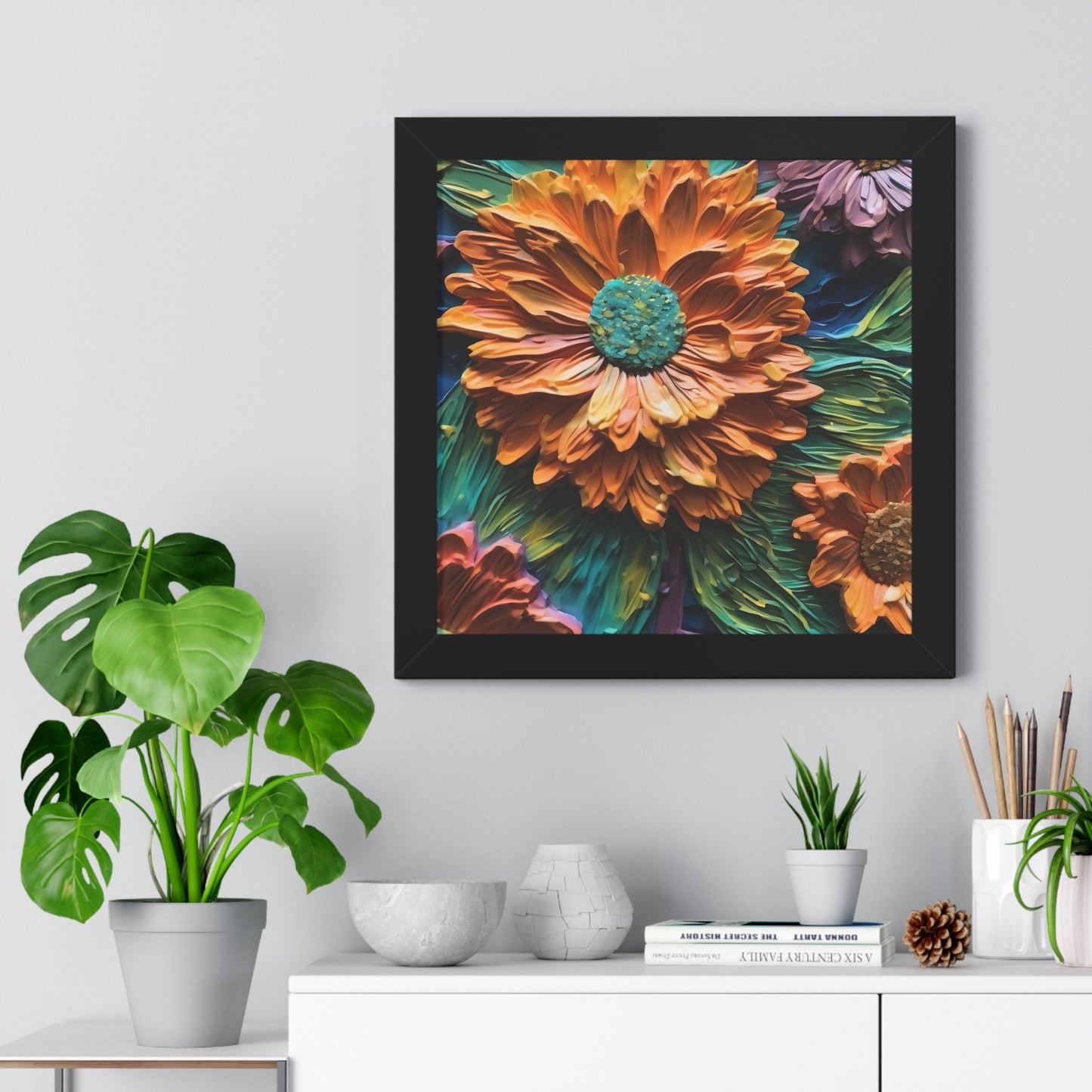 Pallet knife flowers Matte Vertical Posters