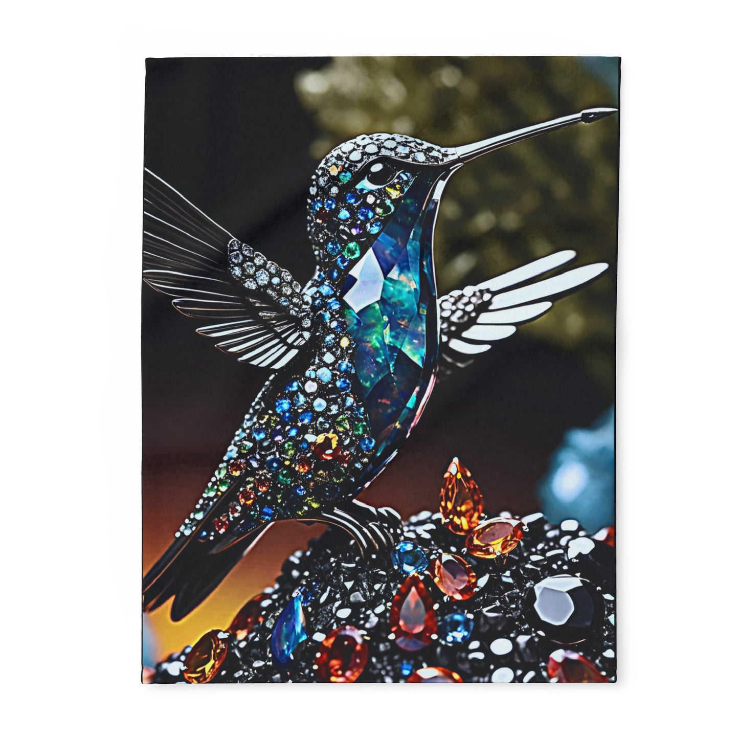 Jewel tone hummingbird Arctic Fleece Blanket