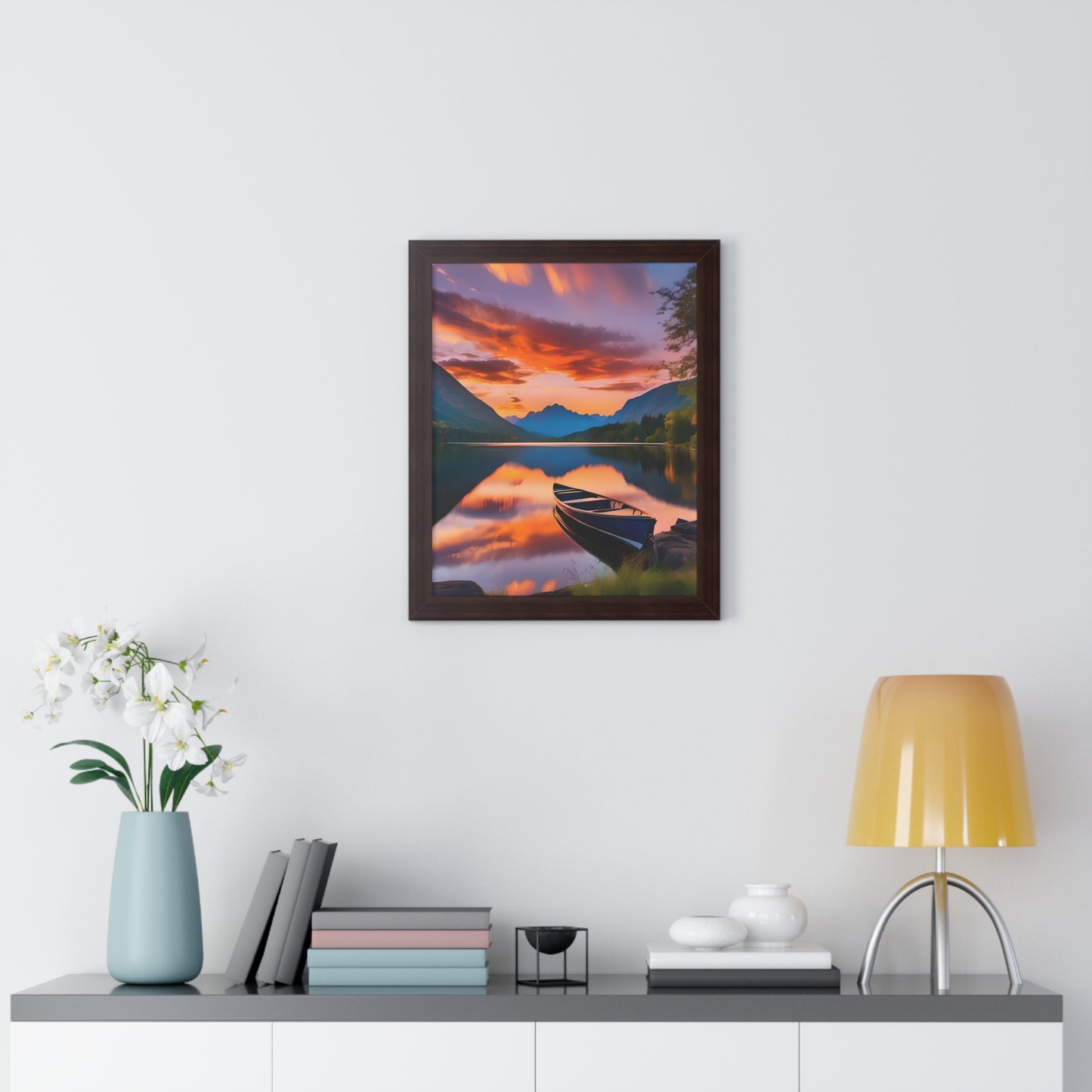 Canoe with a Veiw Framed Vertical Poster