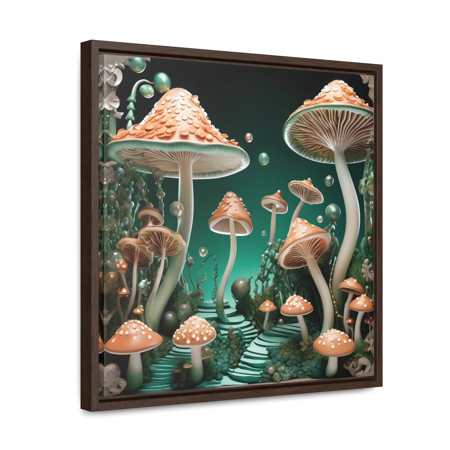 Deco Mushrooms Gallery Canvas Wraps, Square Frame