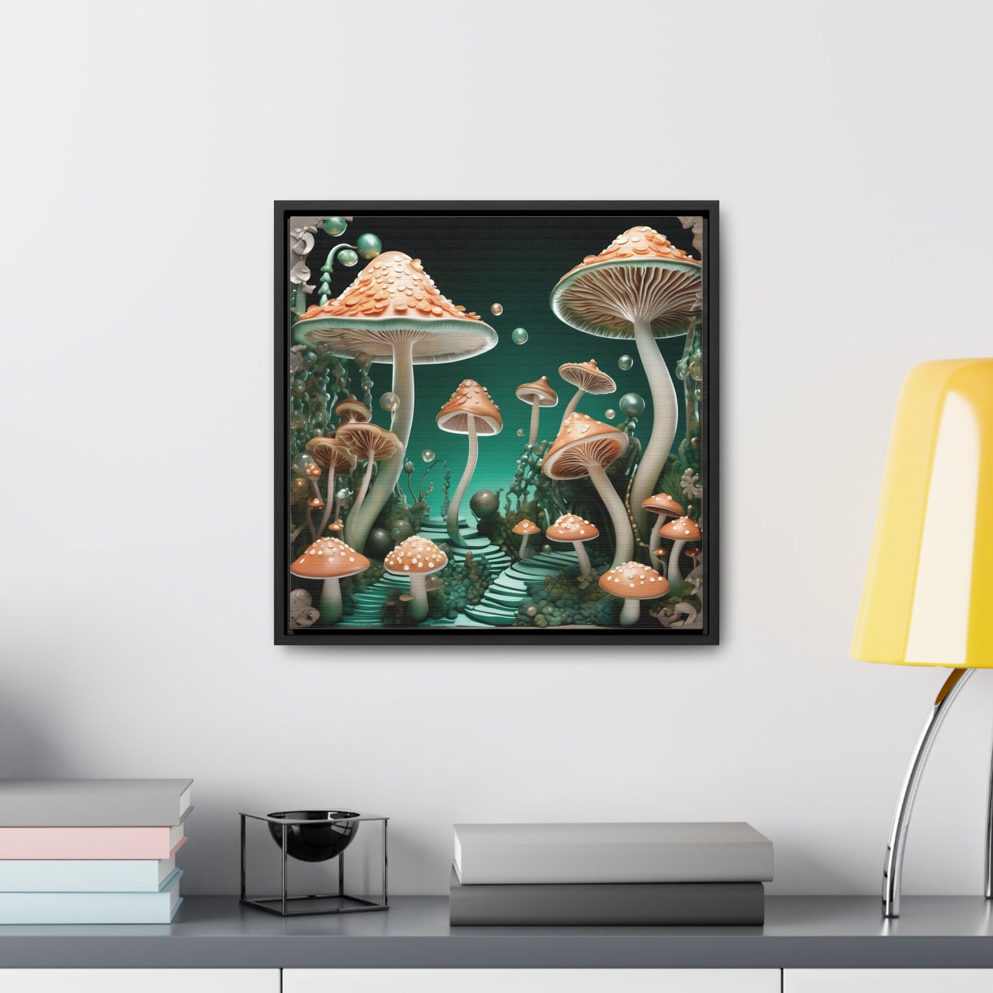 Deco Mushrooms Gallery Canvas Wraps, Square Frame