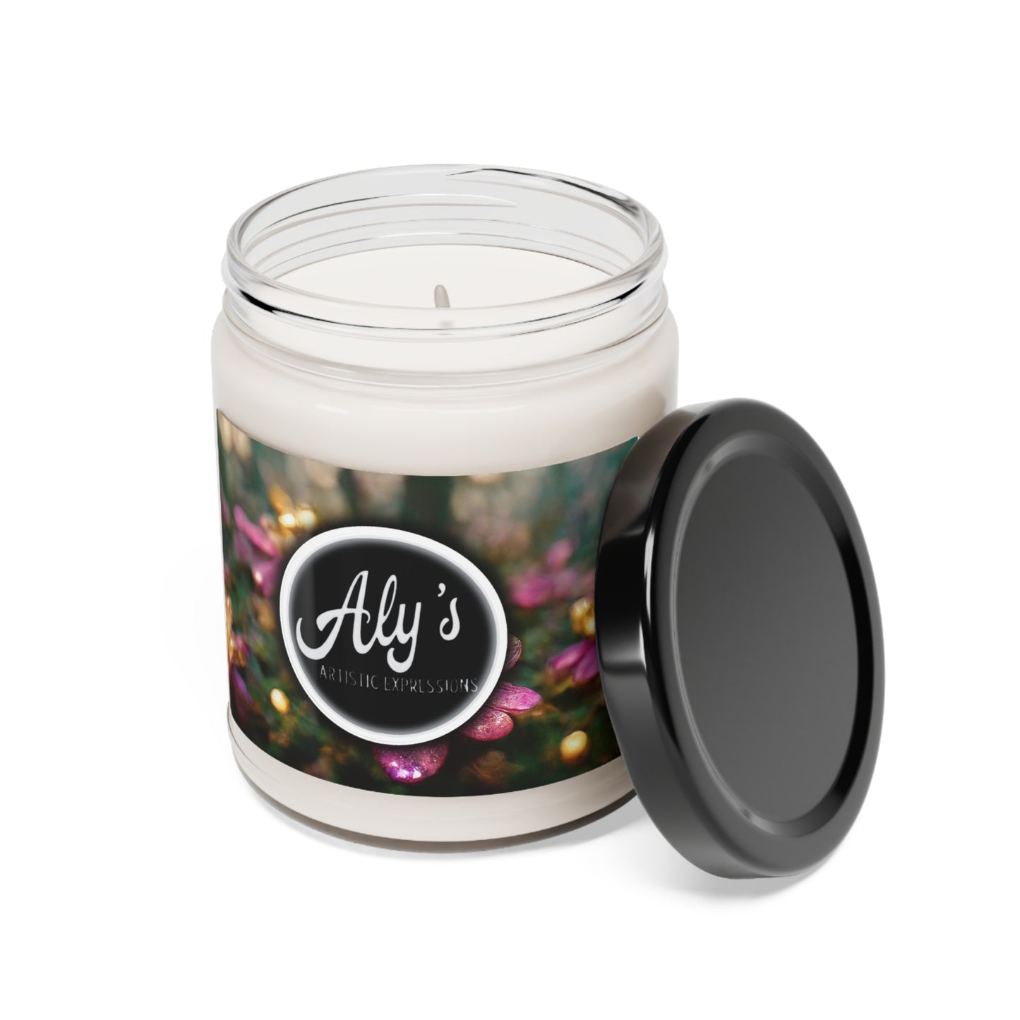 Flower Logo candle Scented Soy Candle, 9oz