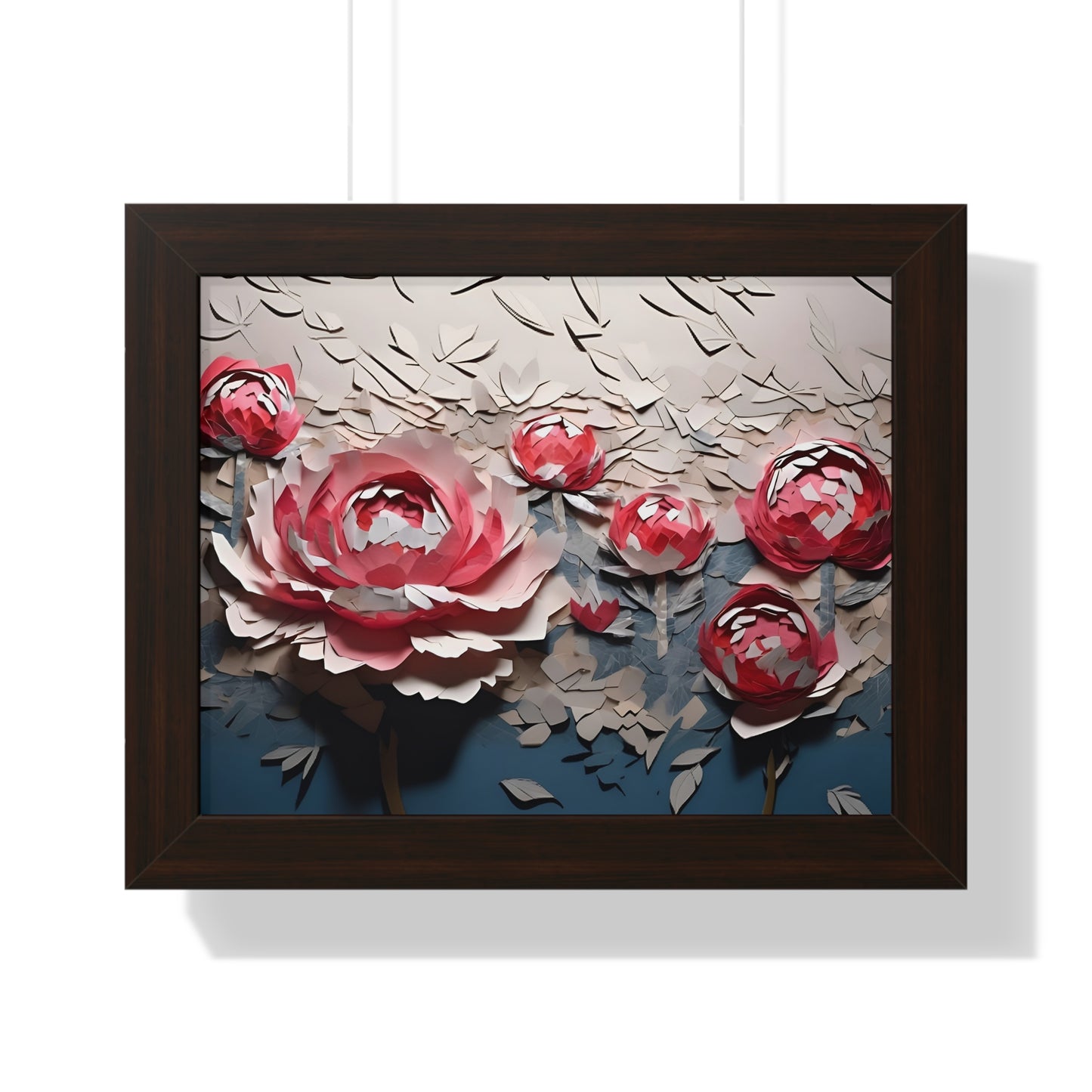 Paper peony framed poster