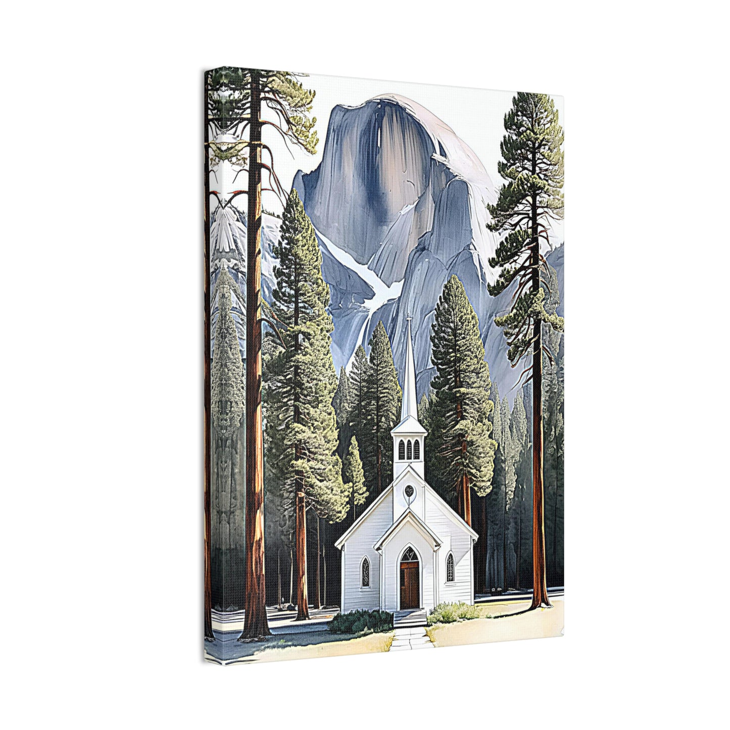 Yosemite Chapel Canvas Stretched, 0.75"